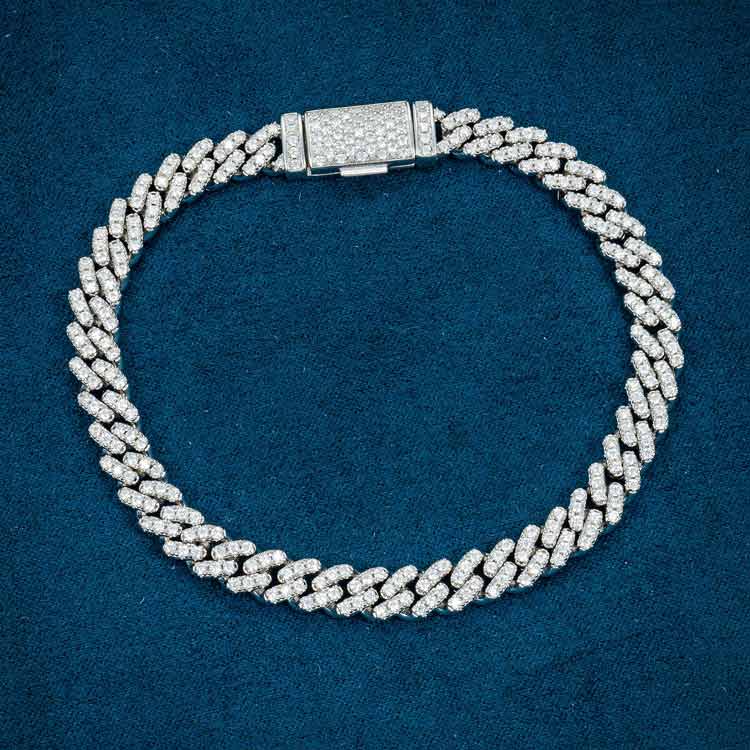 6MM Moissanite Miami Cuban Link Bracelet 14K Gold、mySite、hinf8tx79