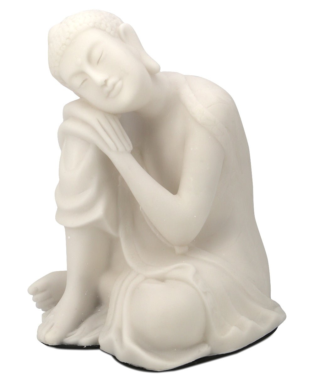 Resting Buddha Statue in Pearl White Finish, Indoor Outdoor、mySite、topwebapps