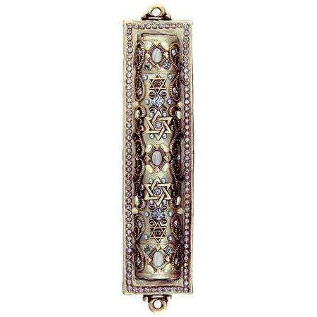Michal Golan Blue Lace Agate & Crystal Mezuzah、mySite、topwebapps