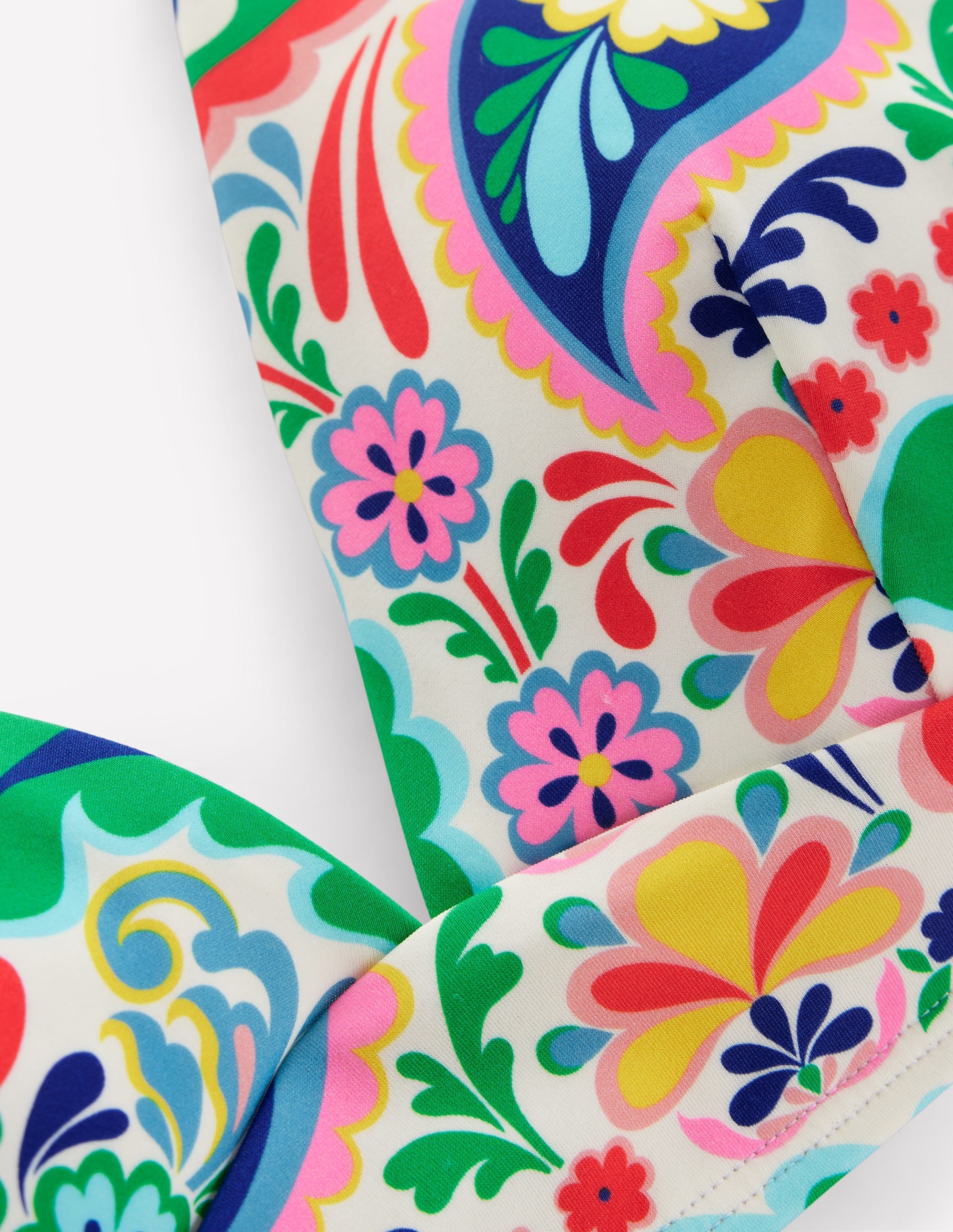  Stripe Trim Bikini Top-Multi, Meadow Paisley、mySite、ashleygrahame