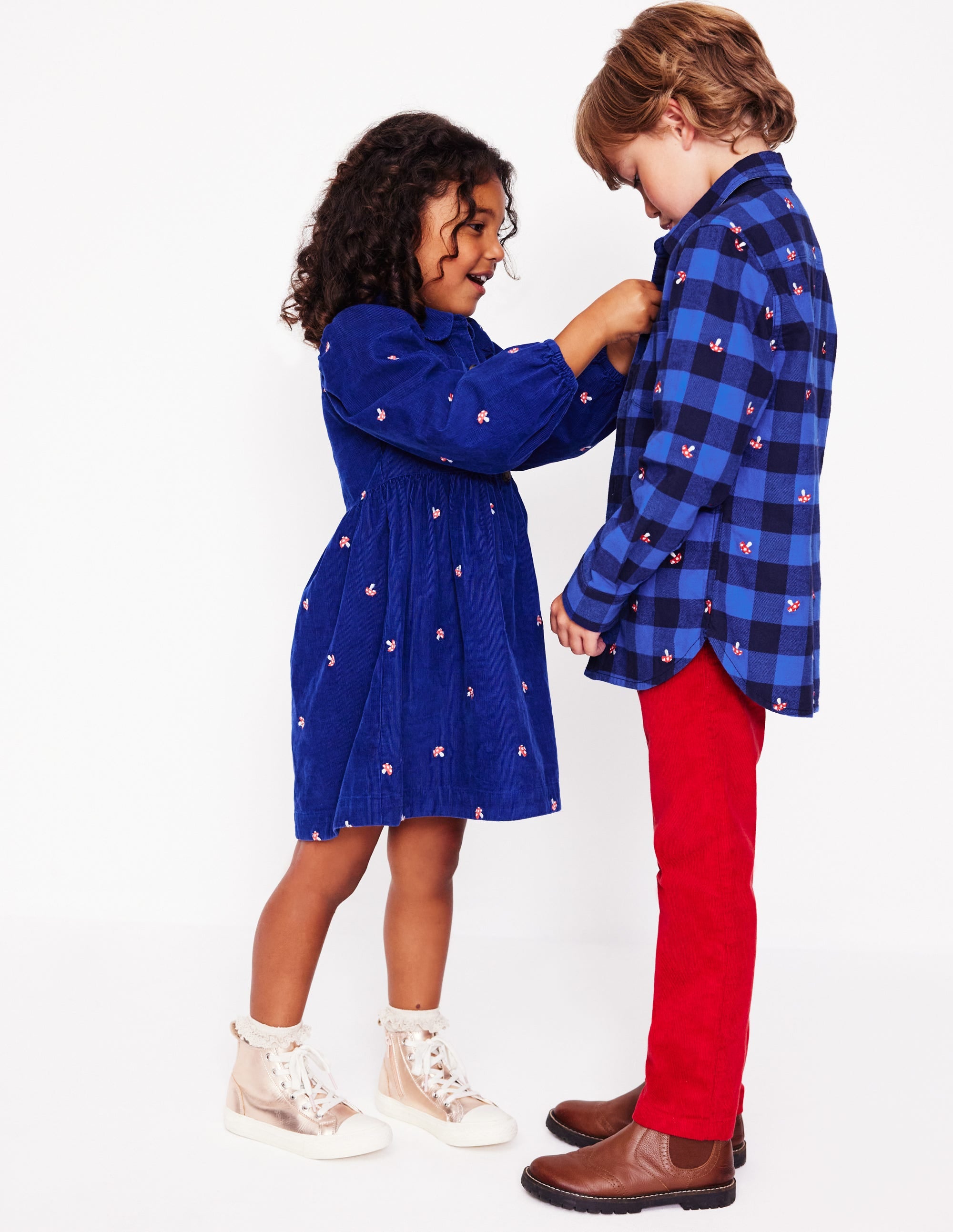  Cosy Cotton Check Shirt-Embroidered Toadstool Check、mySite、ashleygrahame