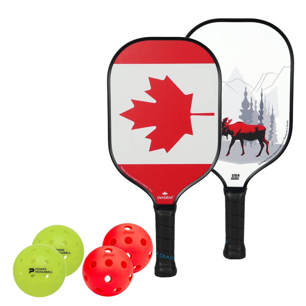 Diadem Riptide Canada 2 Paddle Pickleball Bundle