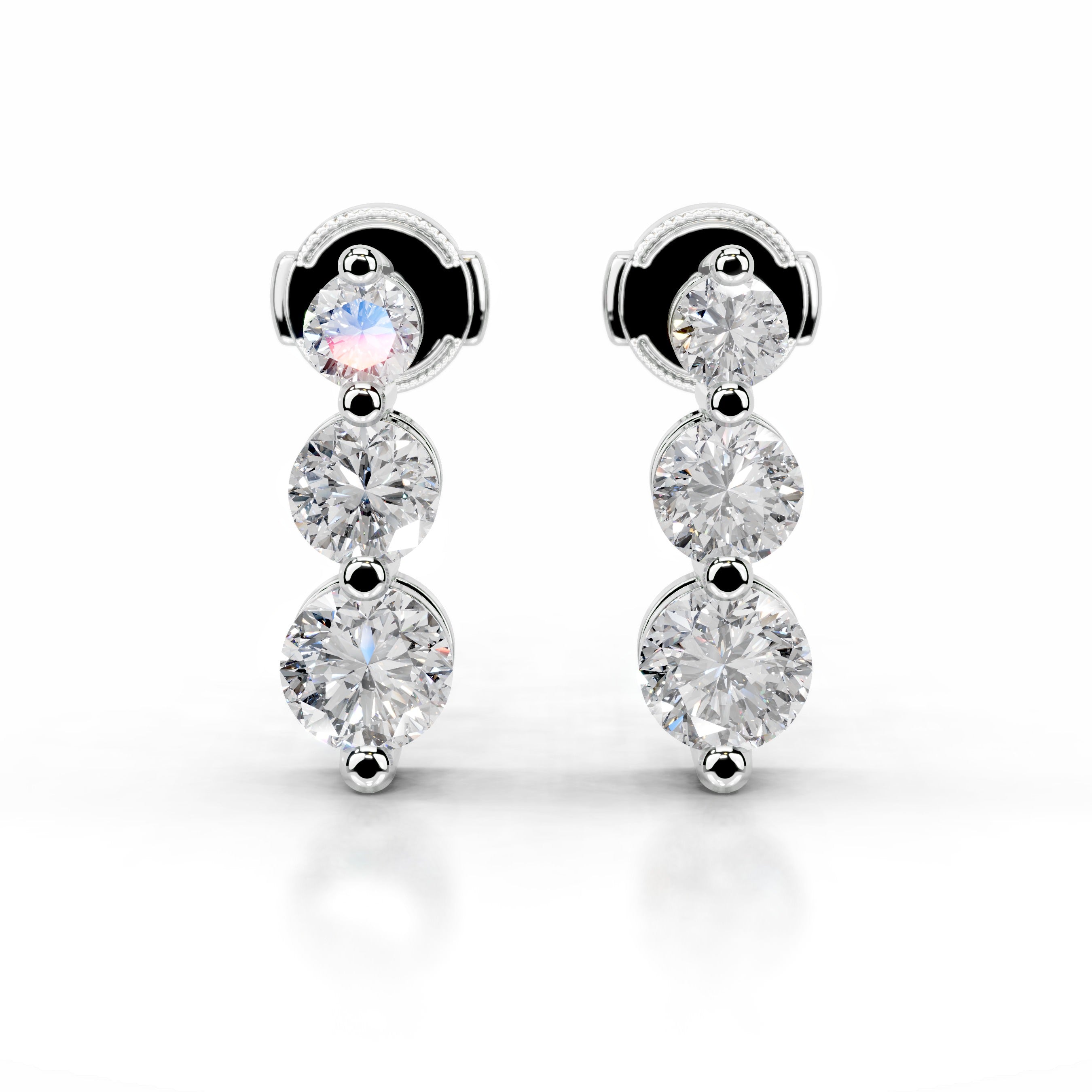 Abigail Lab Grown Diamond Earrings (6 Carat) - 18K White Gold、mySite、hinf8tx79
