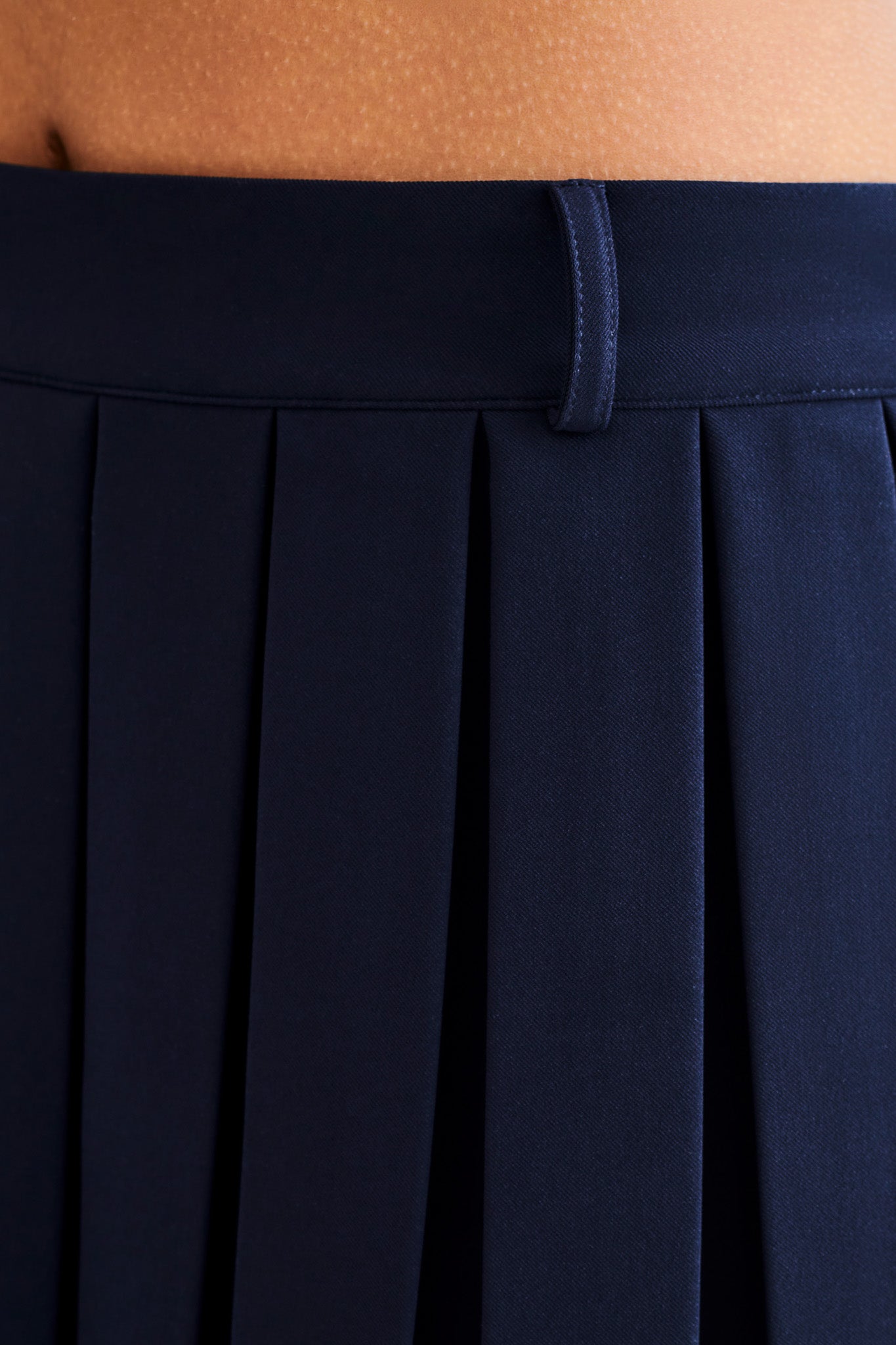 Mura Pleated Mini Skirt - Navy、mySite、solidvoid