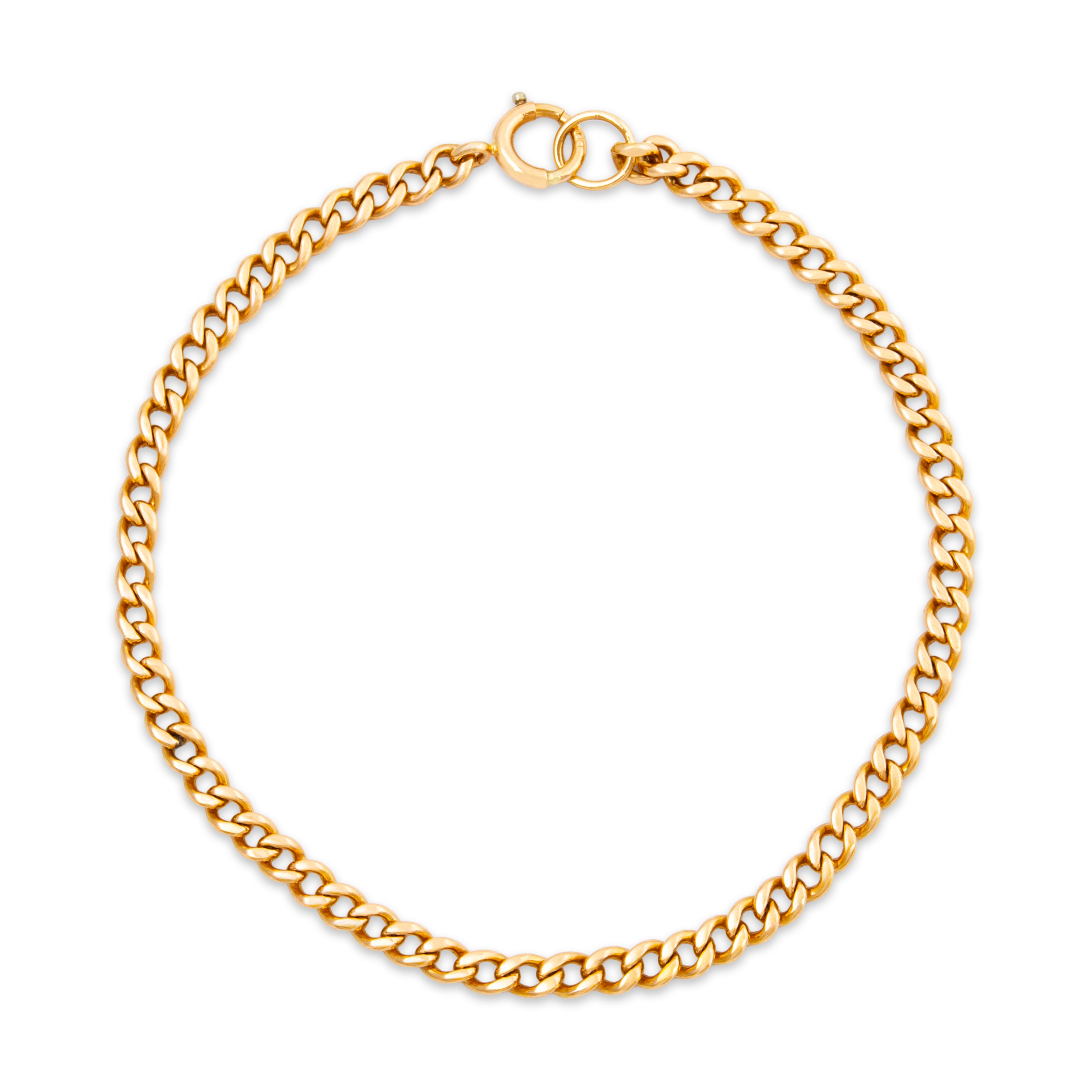 Vintage 14k Yellow Gold Graceful Curb Chain Bracelet 7、mySite、hinf8tx79