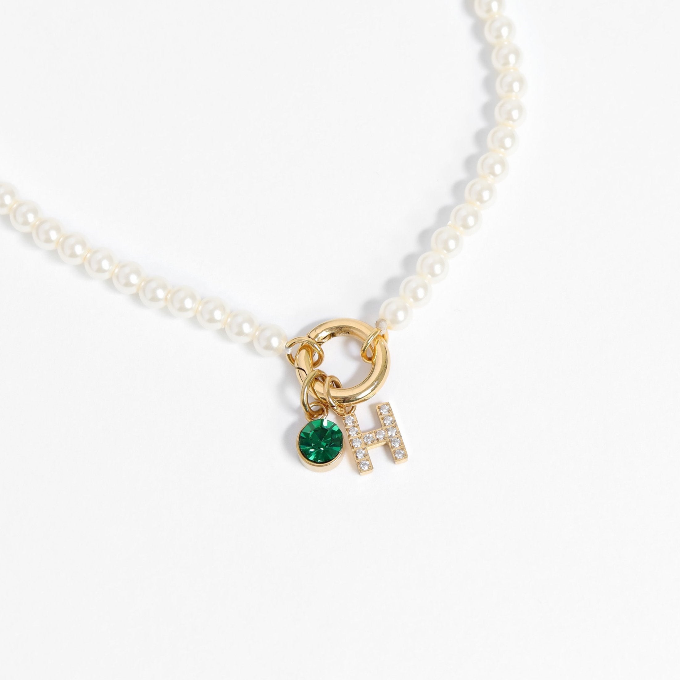 18K Gold PVD Stainless Steel Pave Set CZ Initial Letter Charms / PDC9021、mySite、dreamappss