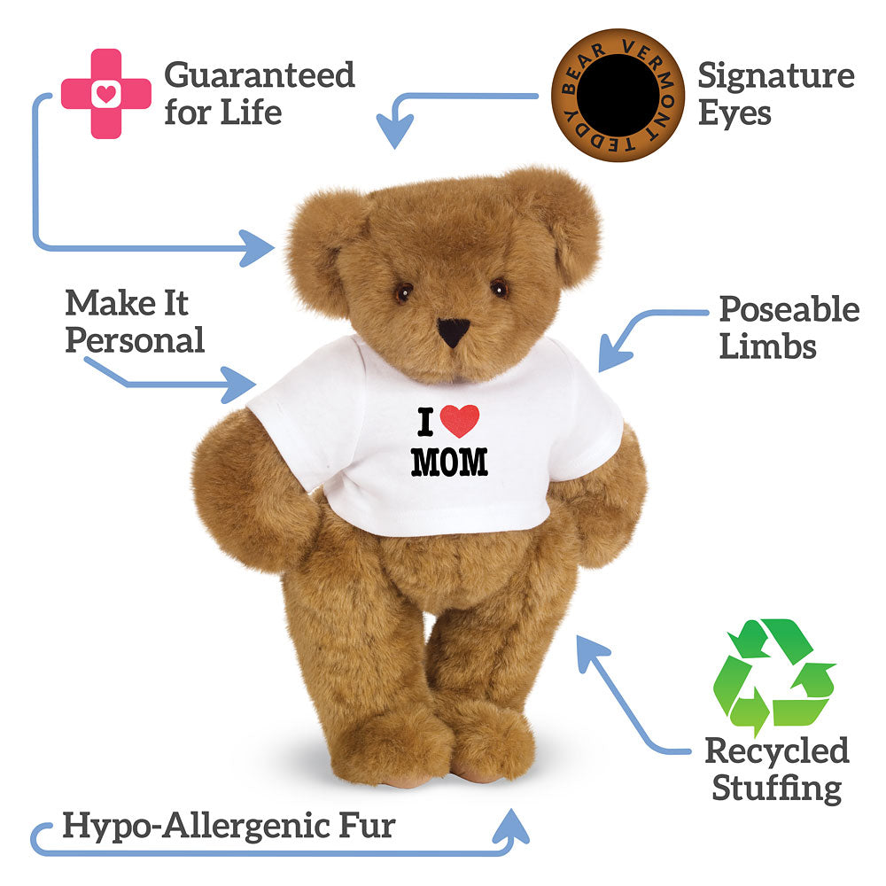 15 In. I HEART You Personalized T-Shirt Bear、mySite、g9winljtr