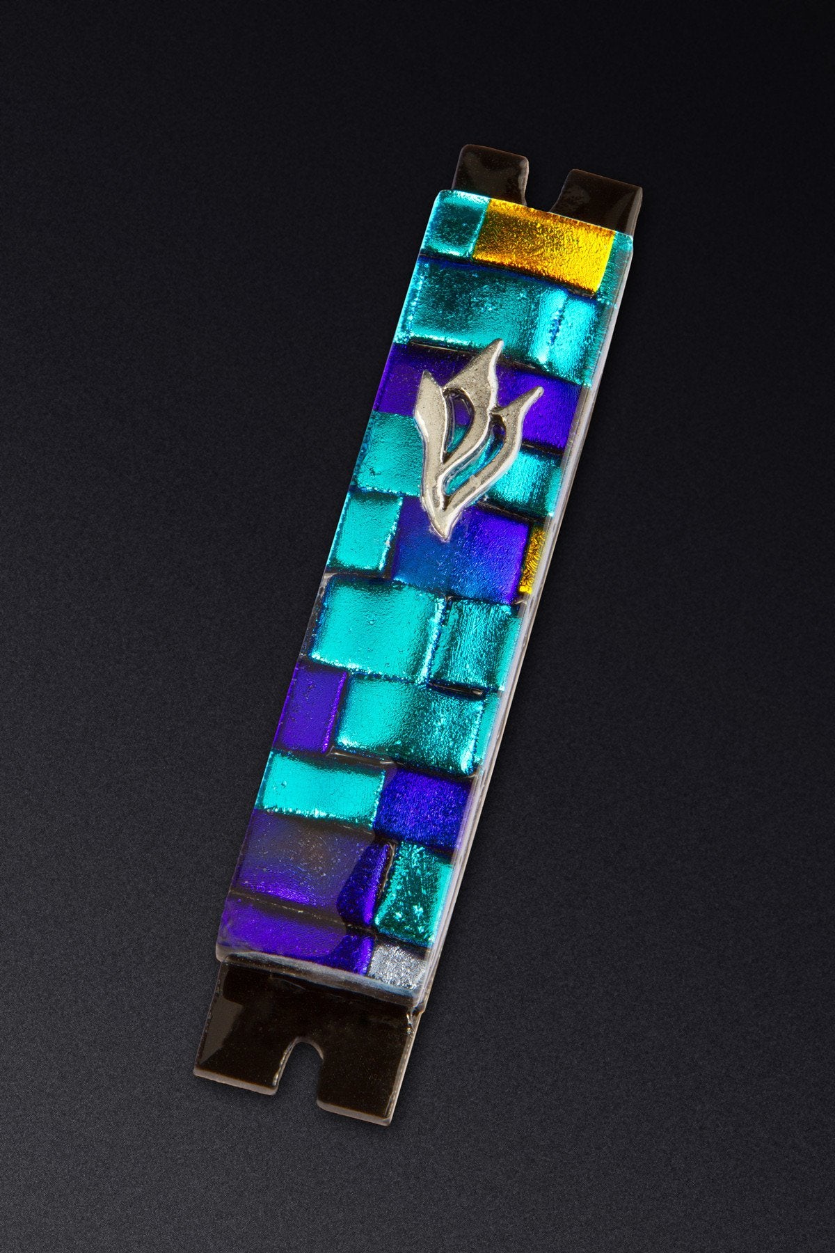 Blue Brick Glass Mezuzah by Daryl Cohen、mySite、topwebapps