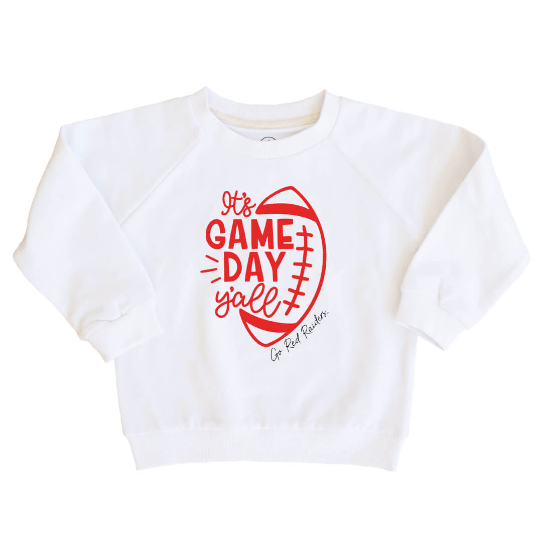  Texas Tech University | Footballs & Bows Kids Graphic Sweatshirts、mySite、layawaytickets