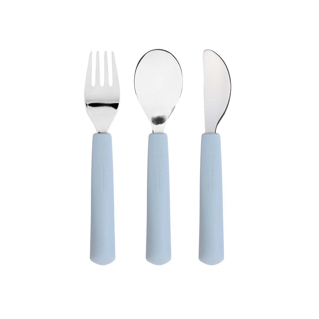  Lassig Cutlery with Silicone Handle - Happy Rascals - Smile Sky Blue、mySite、merchandisen