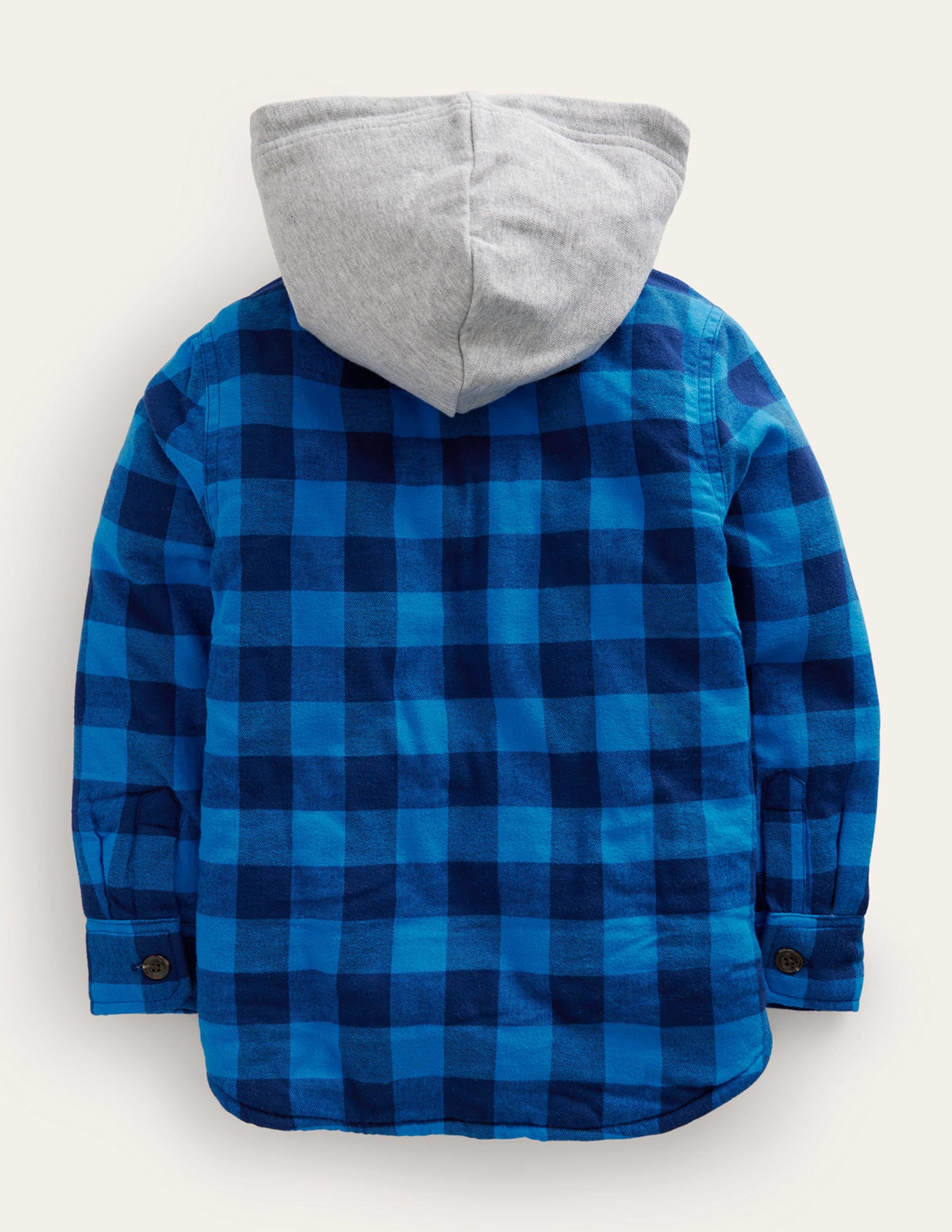 Hooded Borg Lined Jacket-Navy / Blue Gingham、mySite、ashleygrahame