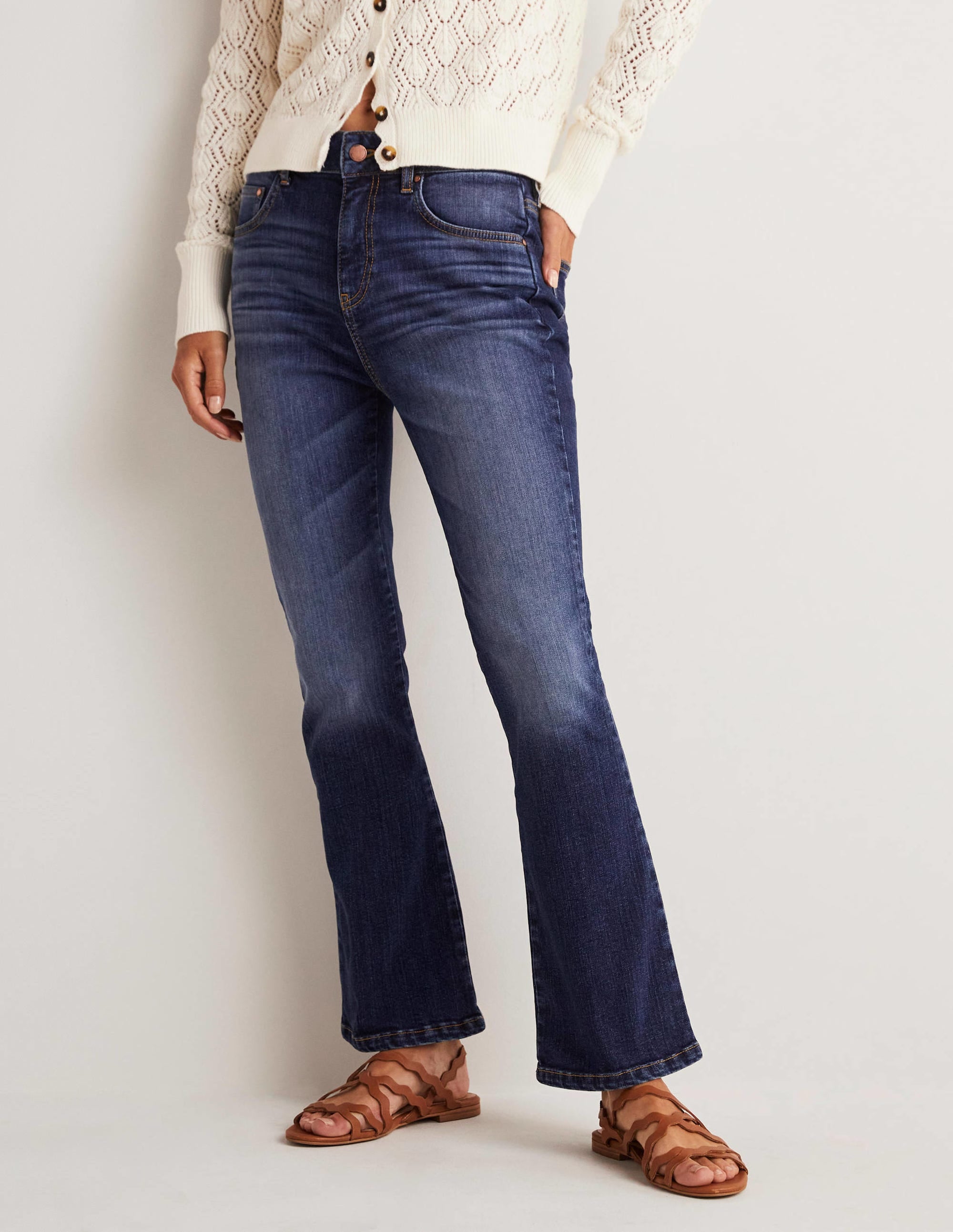  Fitted Cropped Flare Jeans-Dark Vintage、mySite、ashleygrahame