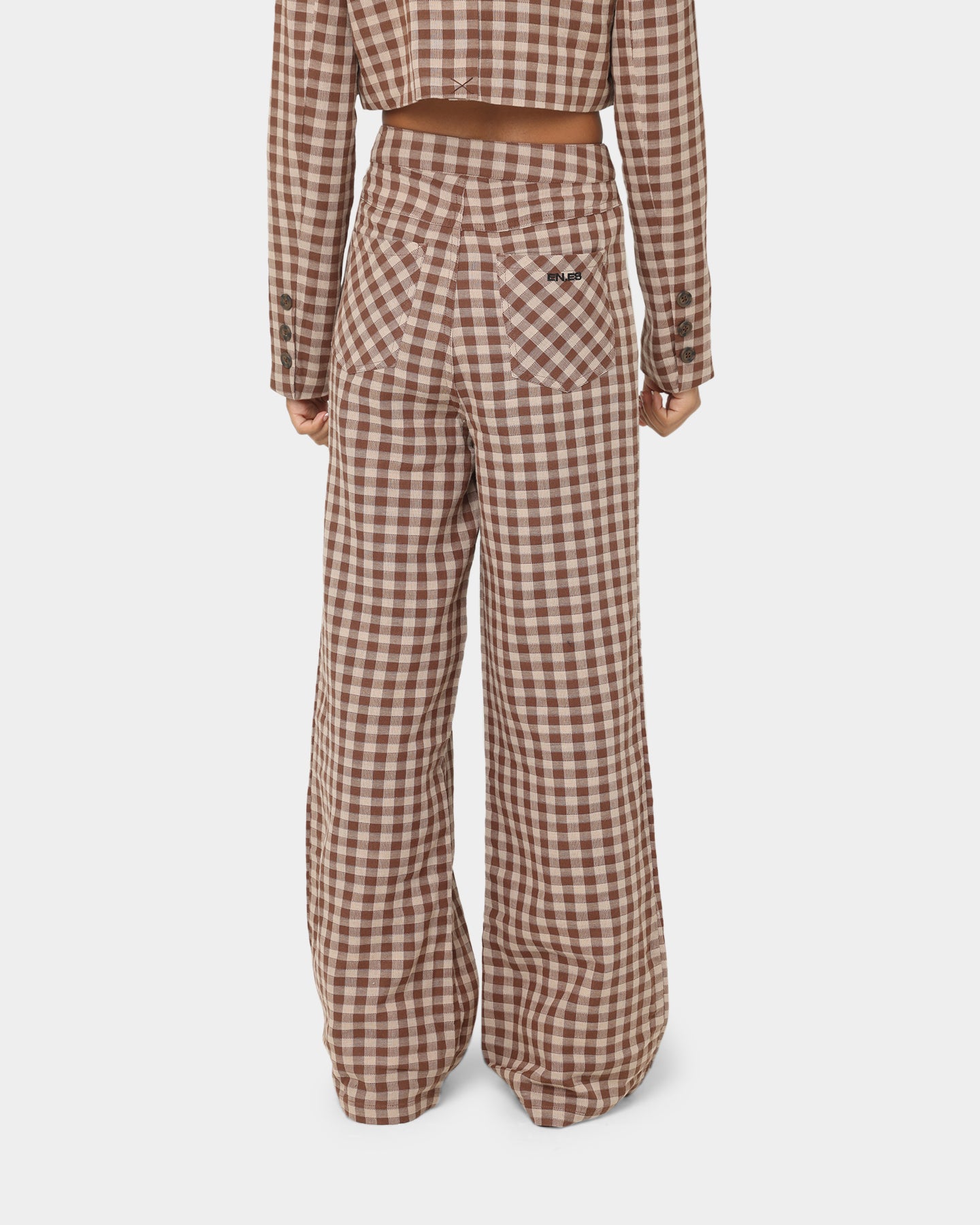 EN ES Women's Harvard Wide Leg Pants Gingham Aurora、mySite、zt4zffjzw