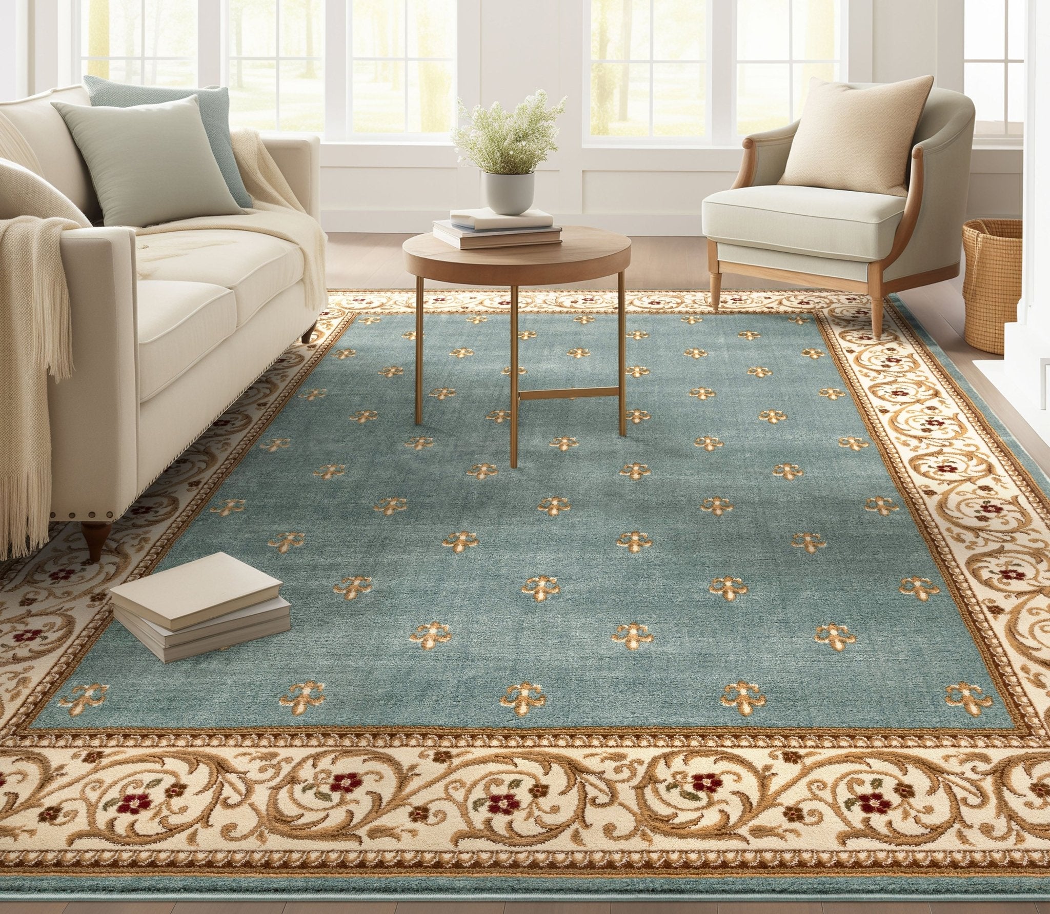 Fleur de Lis Elegance Easy to Clean Rug、mySite、gigharbornorthrealestate