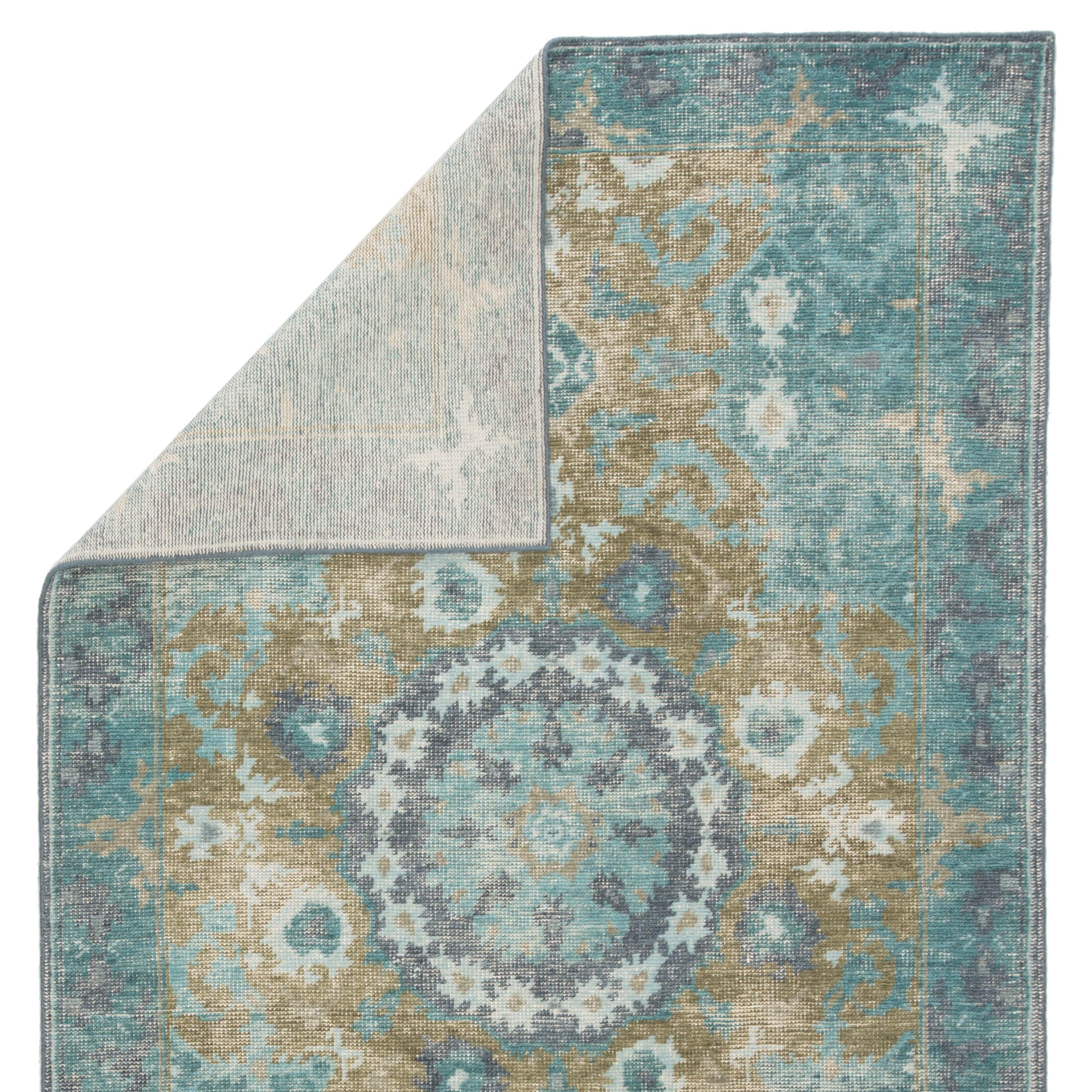 Modify Hand-Knotted Medallion Teal Olive Area Rug、mySite、gigharbornorthrealestate
