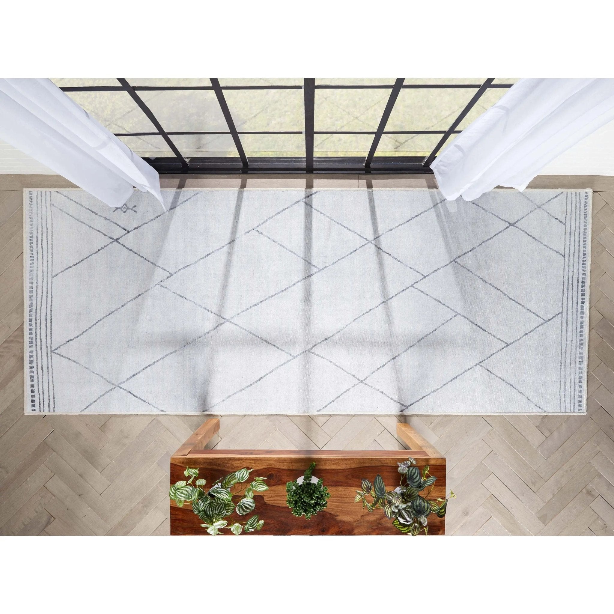 Bryn Moroccan Lattice Trellis Ivory Grey Area Flat-Weave Rug、mySite、gigharbornorthrealestate