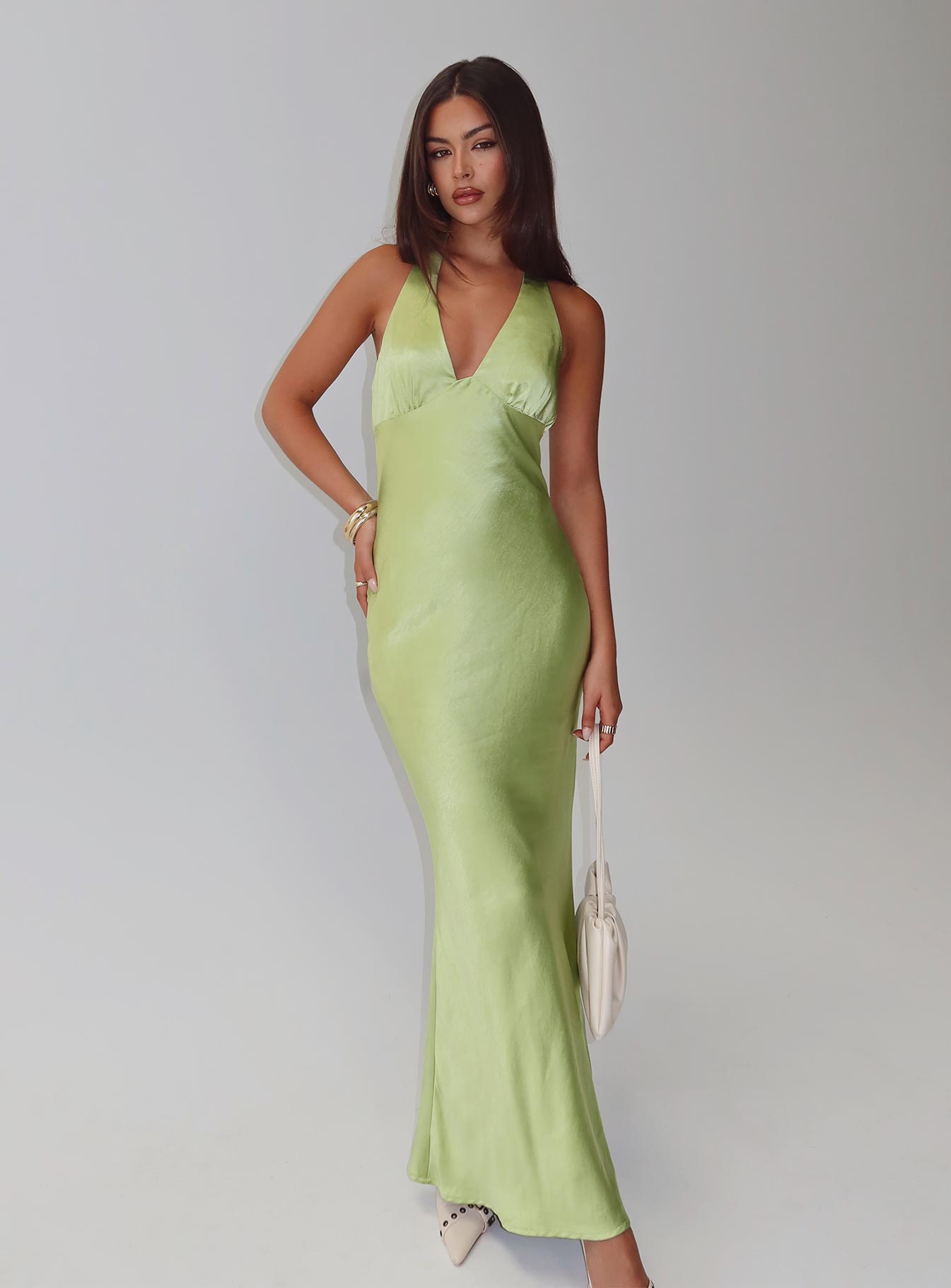 Gloriana Halter Maxi Dress Green、mySite、solidvoid