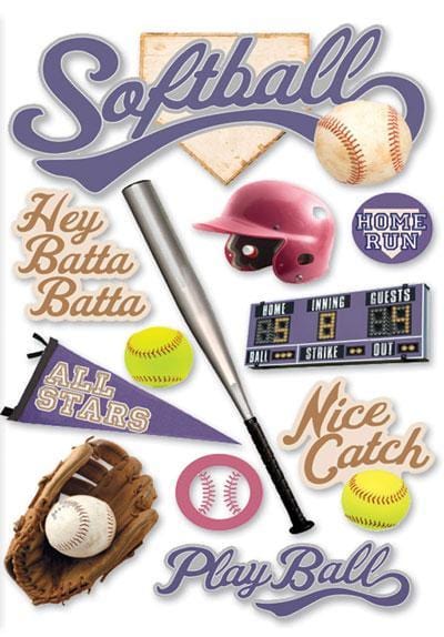  Scrapbook Stickers - 3D Softball、mySite、ghnorth