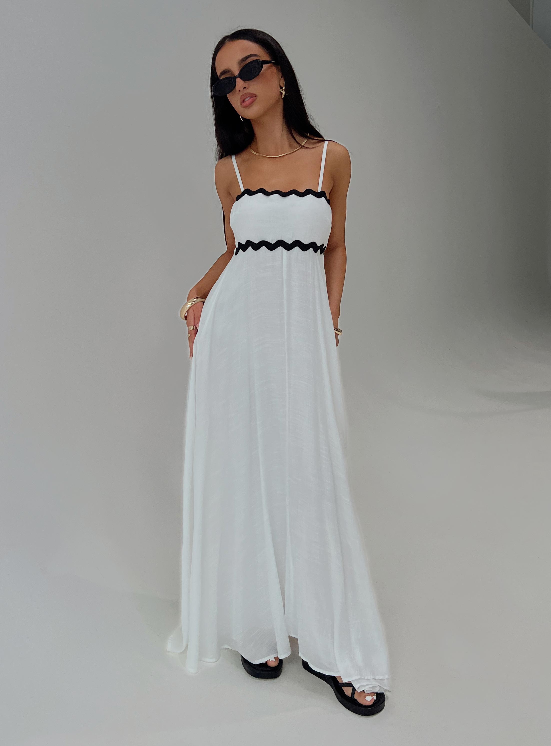 Croxetti Maxi Dress White、mySite、solidvoid