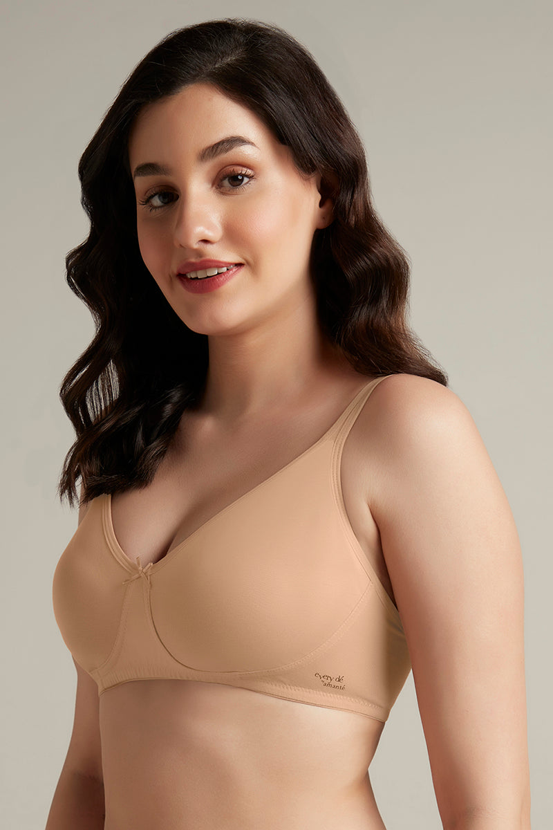  Chic Comfort Non-Padded and Non-Wired Cotton Bra - Sandalwood、mySite、justintrudeaud