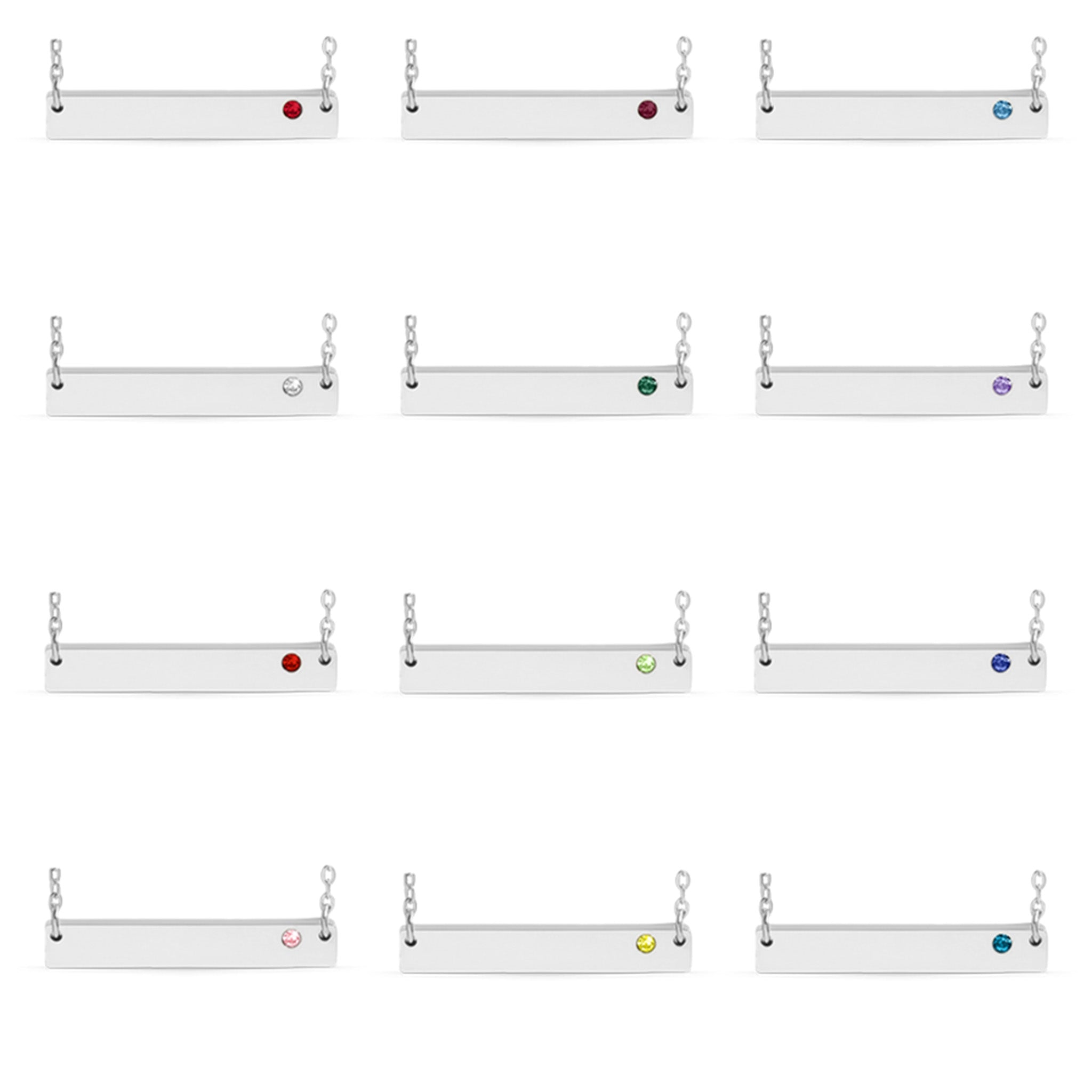 Stainless Steel Bar Birthstone Necklace / SBB0055、mySite、dreamappss