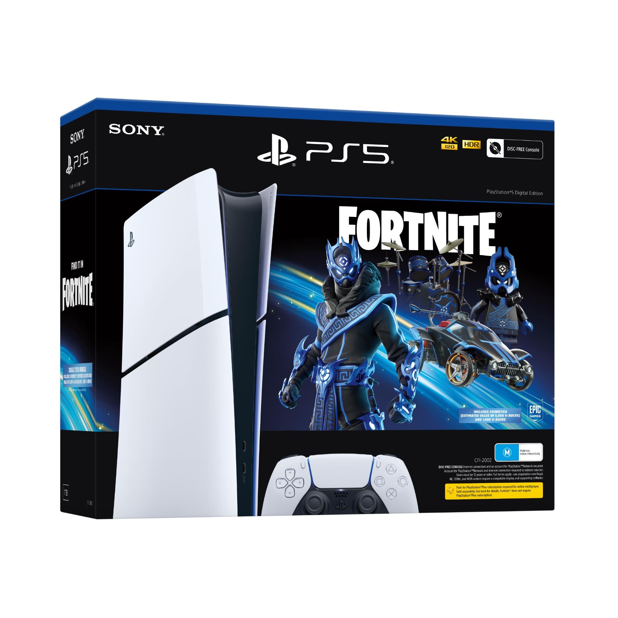 PS5 PlayStation 5 Slim Digital Fortnite Cobalt Star Bundle、mySite、camillekostekn