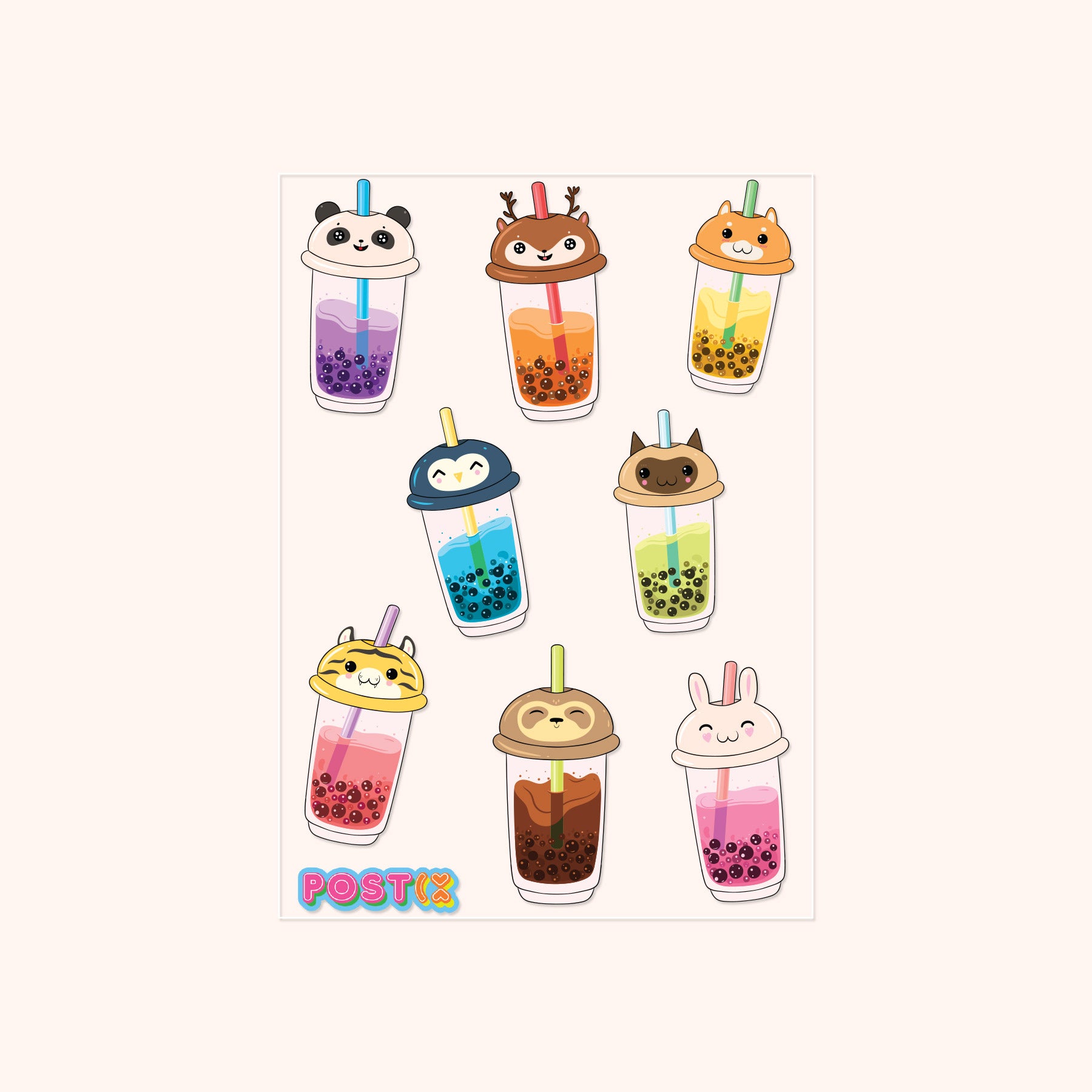  Bubble Tea Mates Transparent Sticker Sheet、mySite、ghnorth