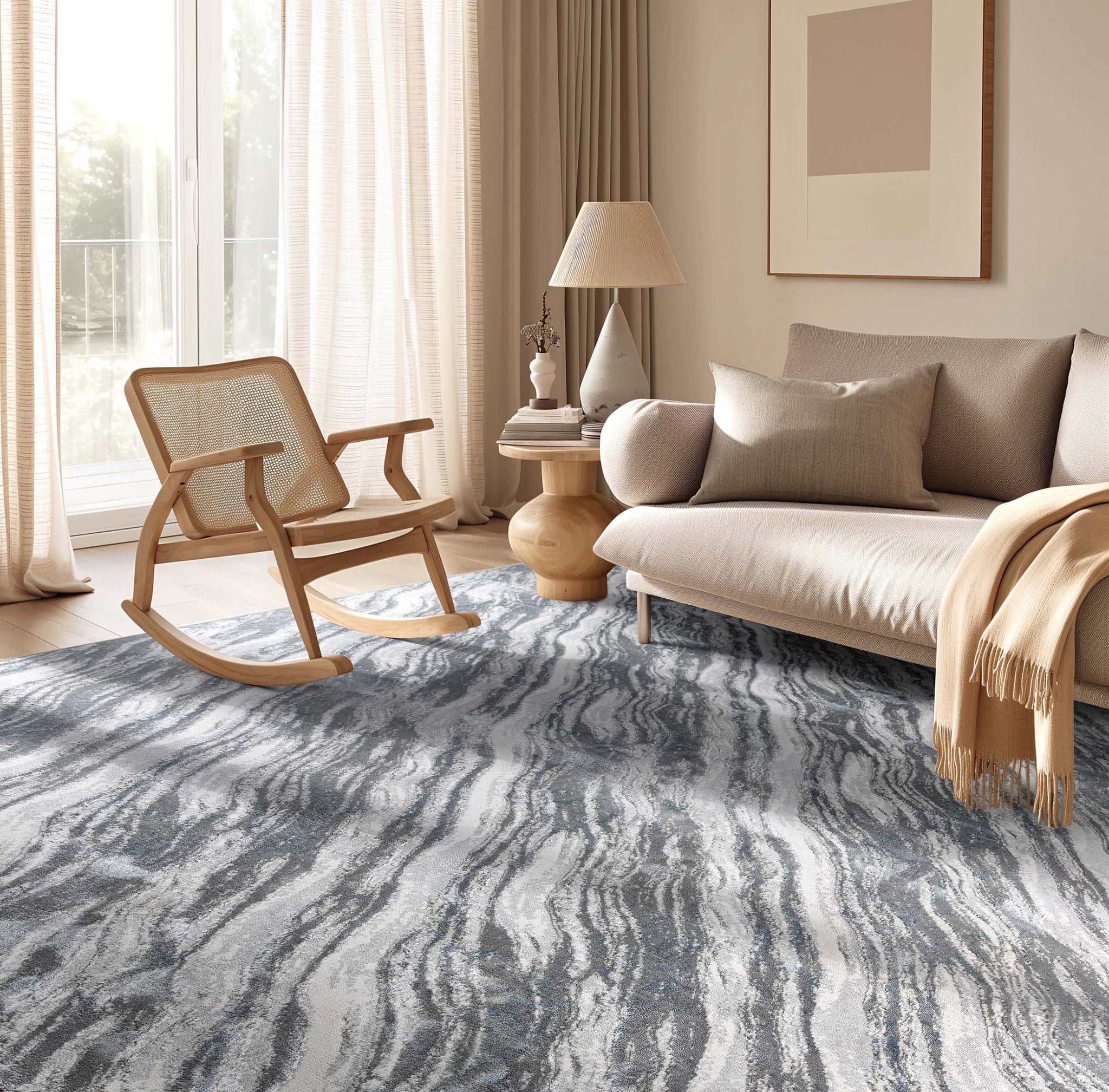 Esmilson Abstract Custom Rug - Wilton Weave, Glam Rug Design, Personalized Sizes、mySite、gigharbornorthrealestate