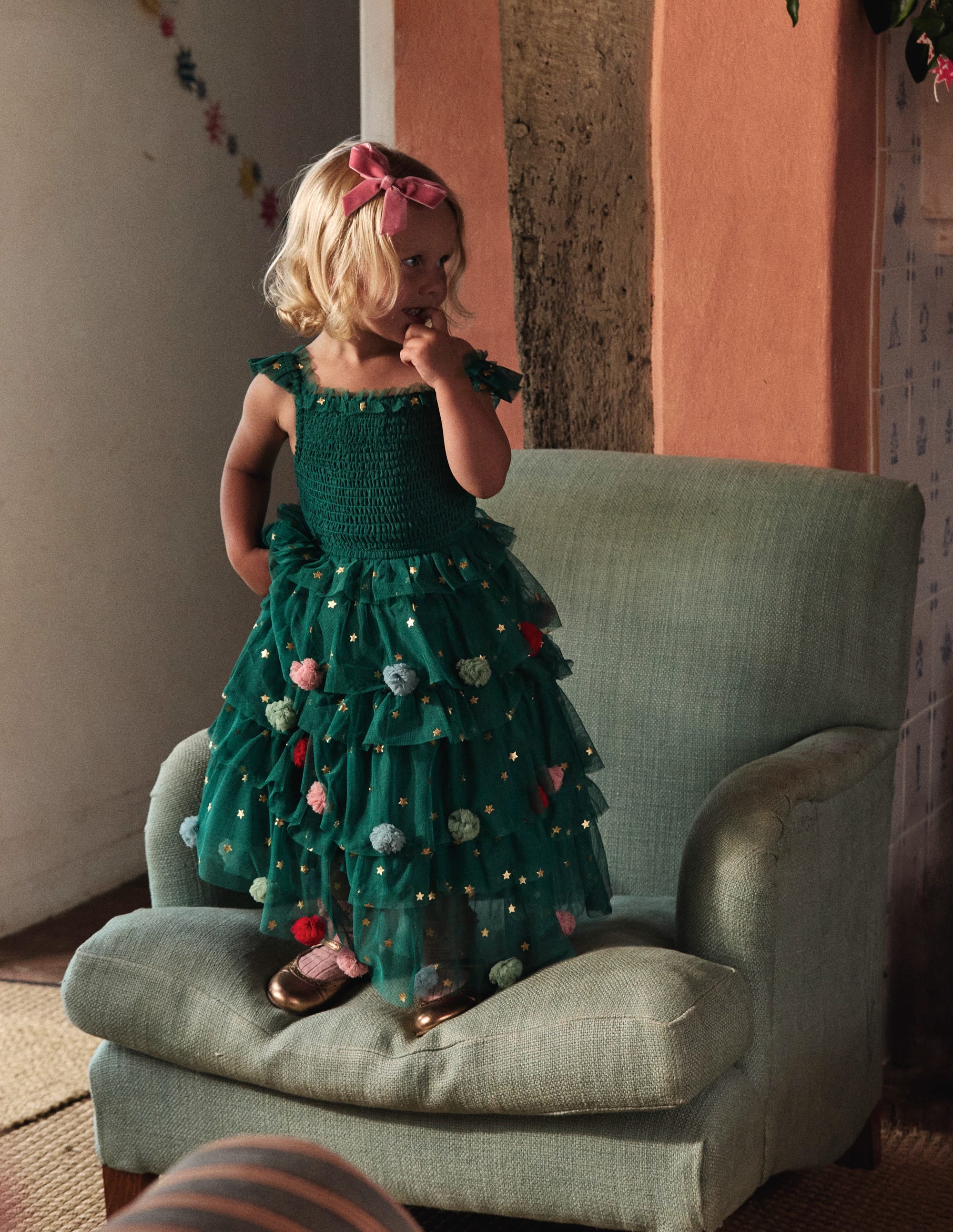  Maude Ruffle Tulle Dress-Jewel Green Christmas Tree、mySite、ashleygrahame