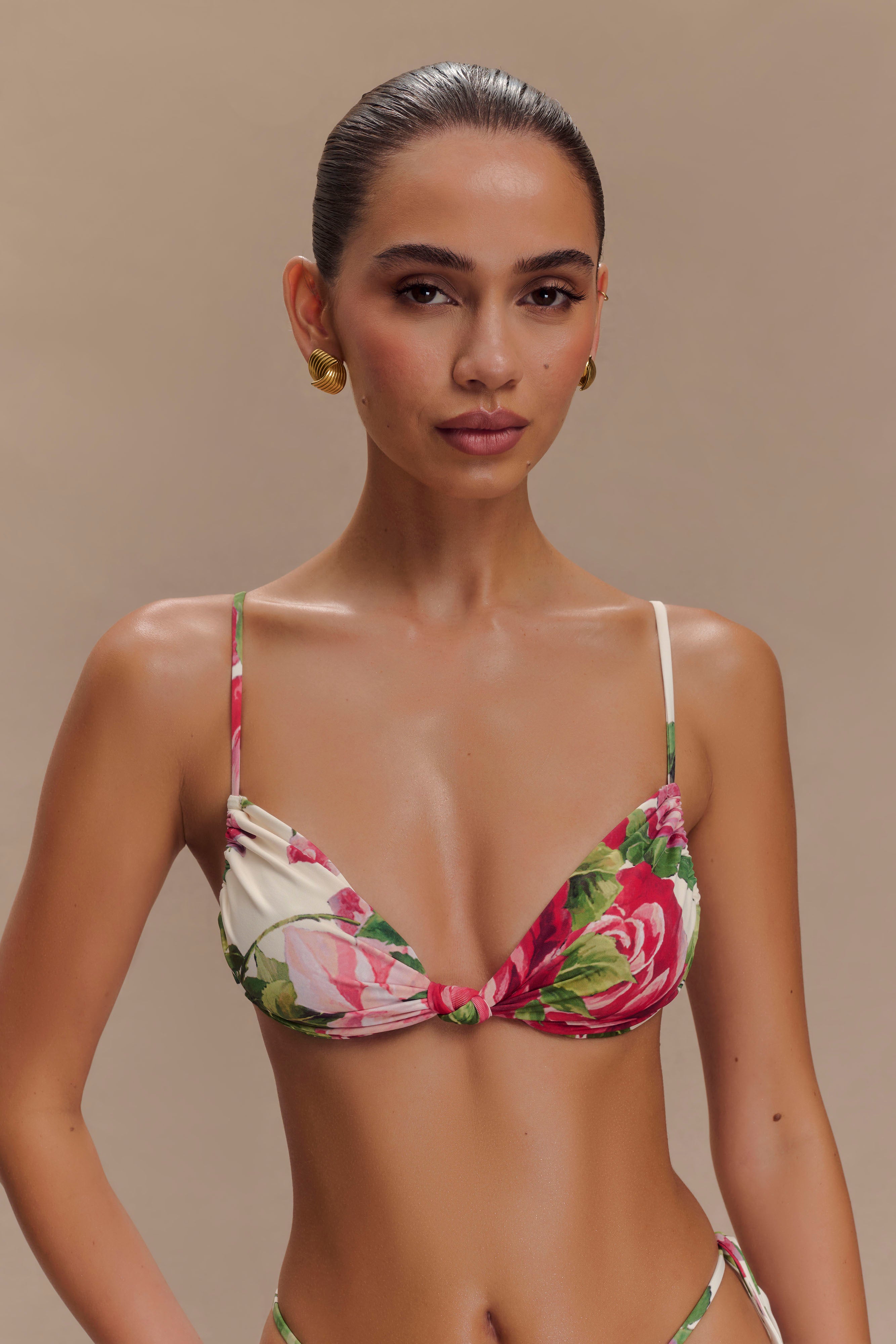 Rosmunda Ruched Bikini Top - Sonia Rose Print、mySite、solidvoid