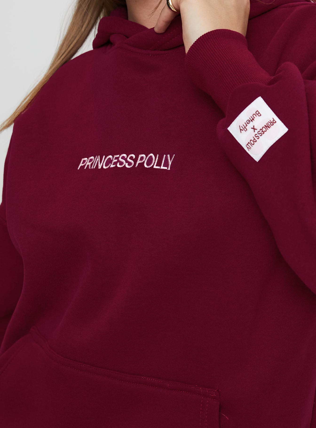 Princess Polly x Butterfly Foundation Charity Merch Hoody Wine、mySite、solidvoid
