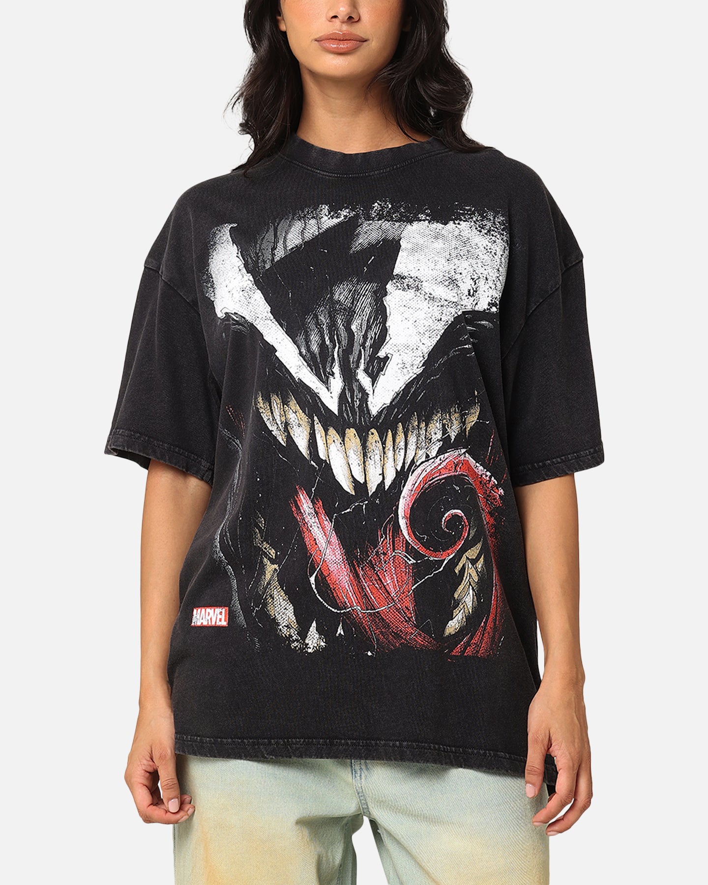 Goat Crew Marvel Spider-Man Y2K Venom The Host Vintage T-Shirt Black Acidwash、mySite、zt4zffjzw