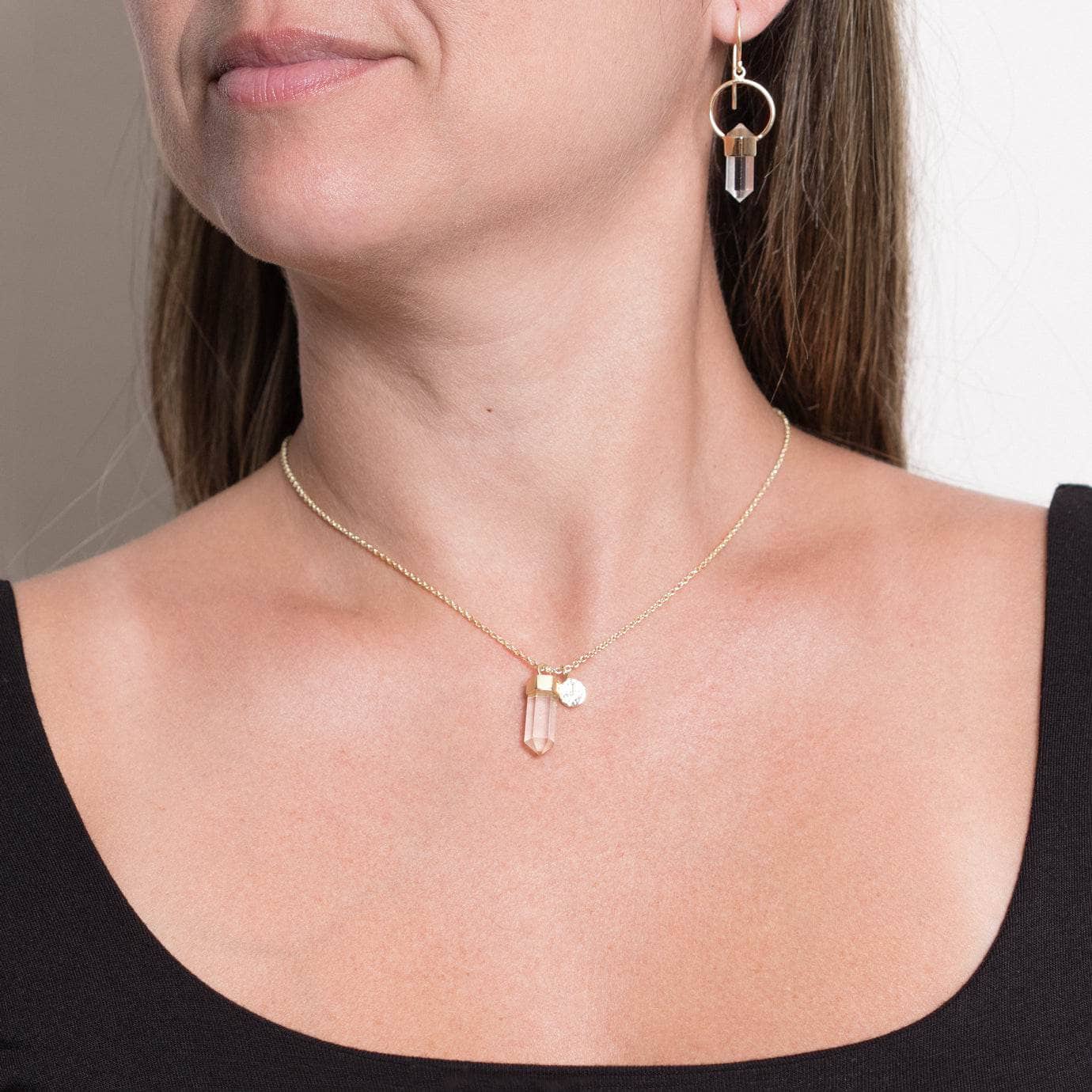 Delicate Clear Quartz Crystal Point Necklace、mySite、hinf8tx79