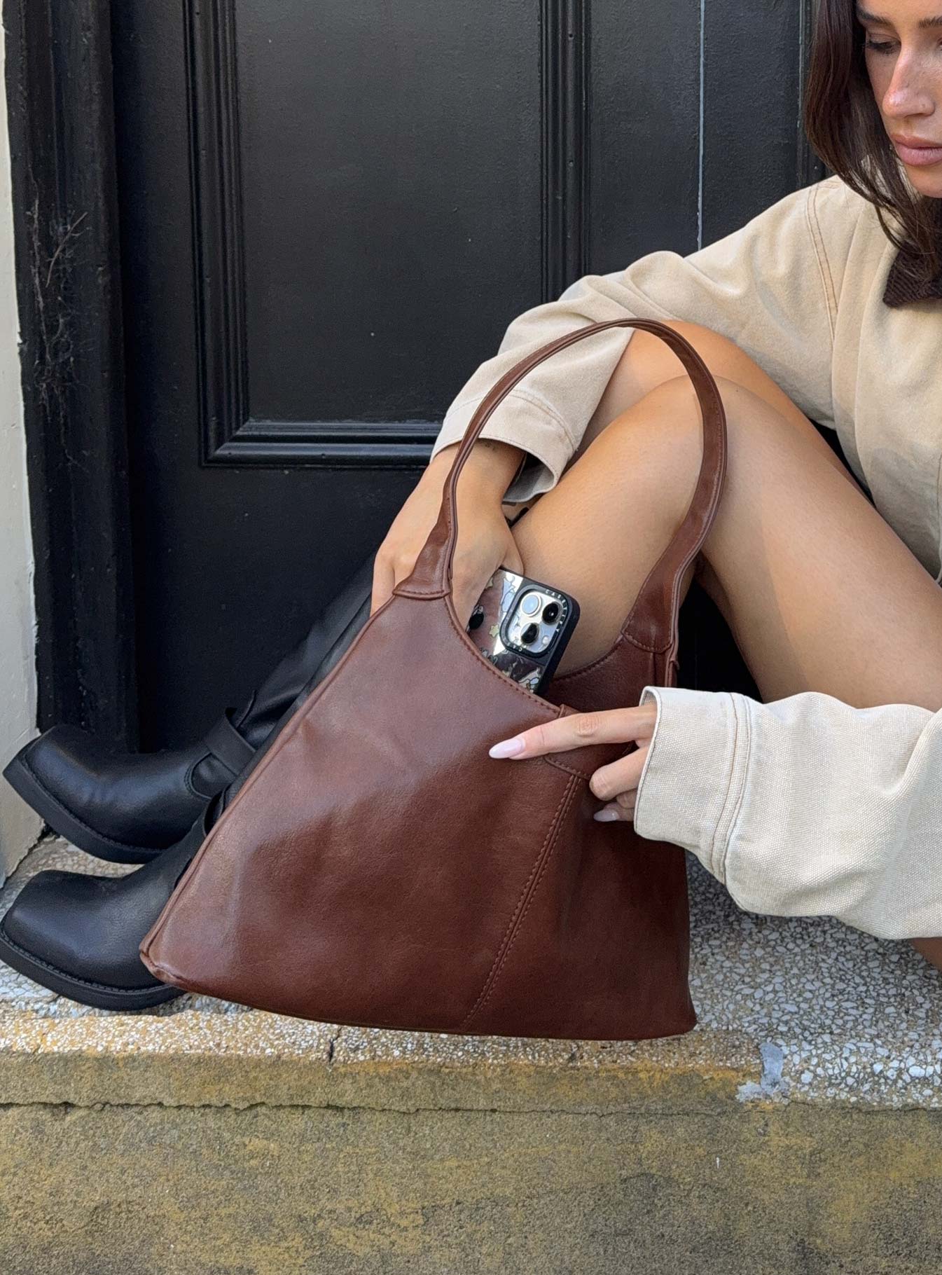 Patty Shoulder Bag Brown、mySite、solidvoid