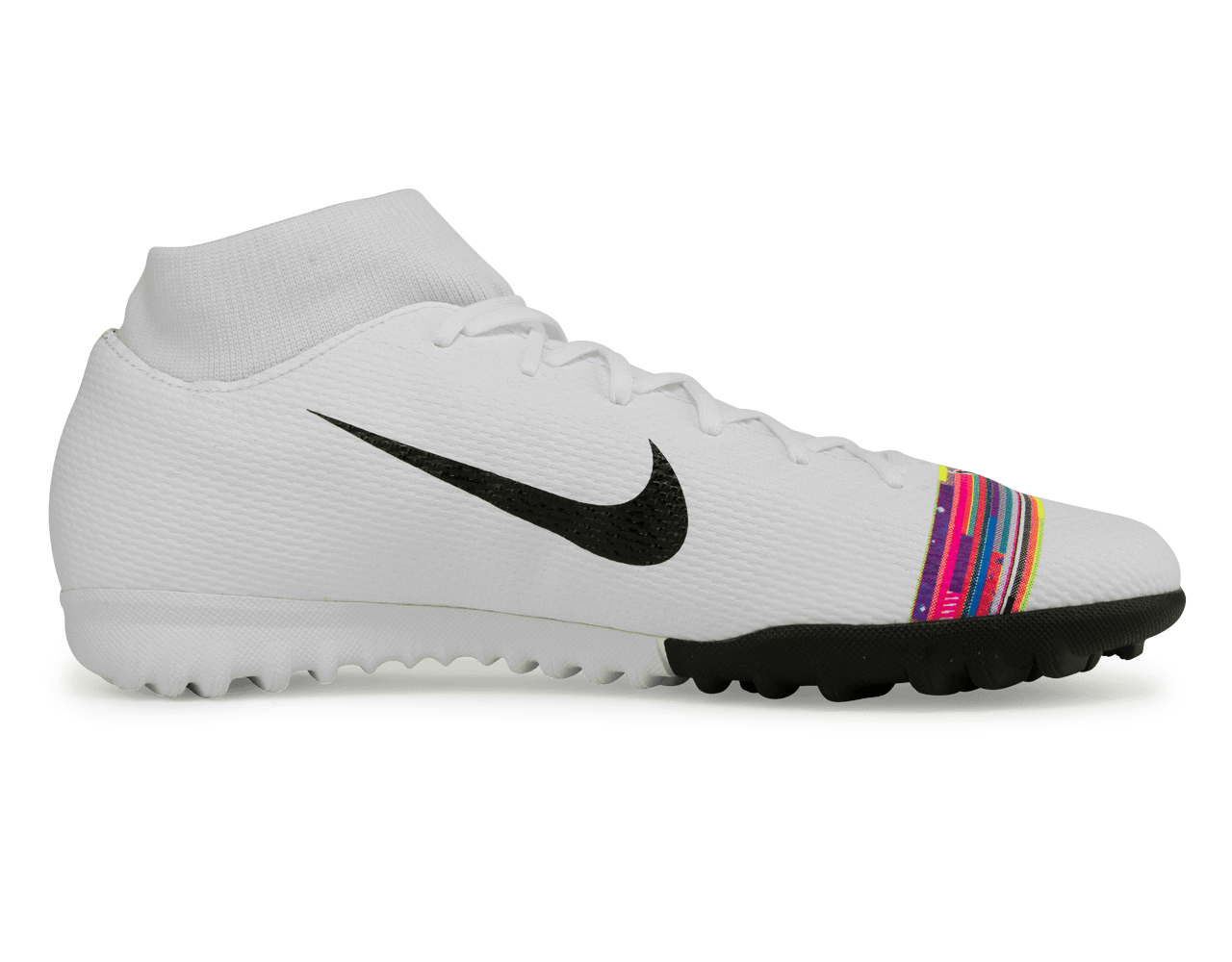 Nike Men's Mercurial Superfly 6 Academy Turf Soccer Shoes White/Black/Pure Platinum、mySite、noshort