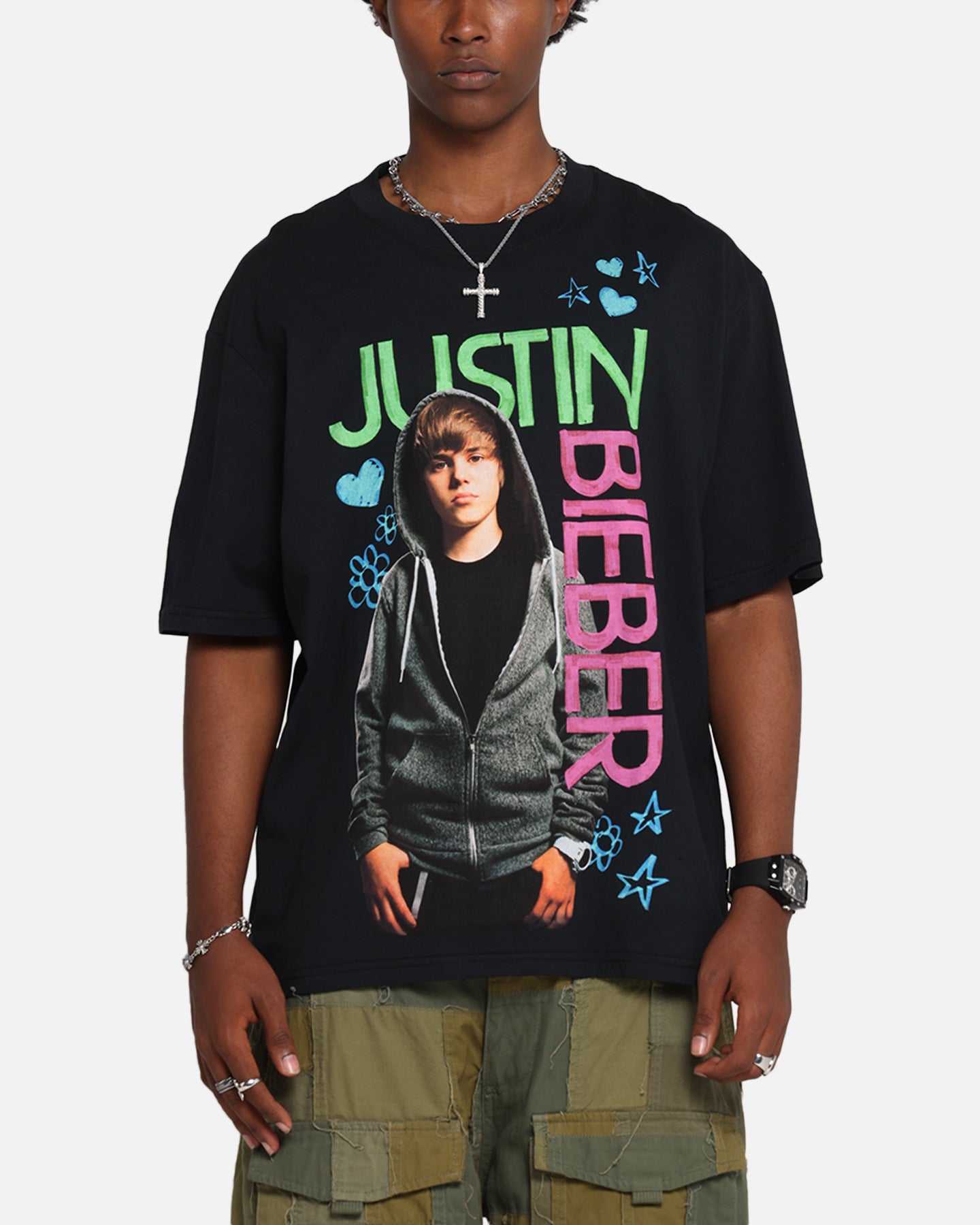 Justin Bieber Bieber T-Shirt Black、mySite、zt4zffjzw