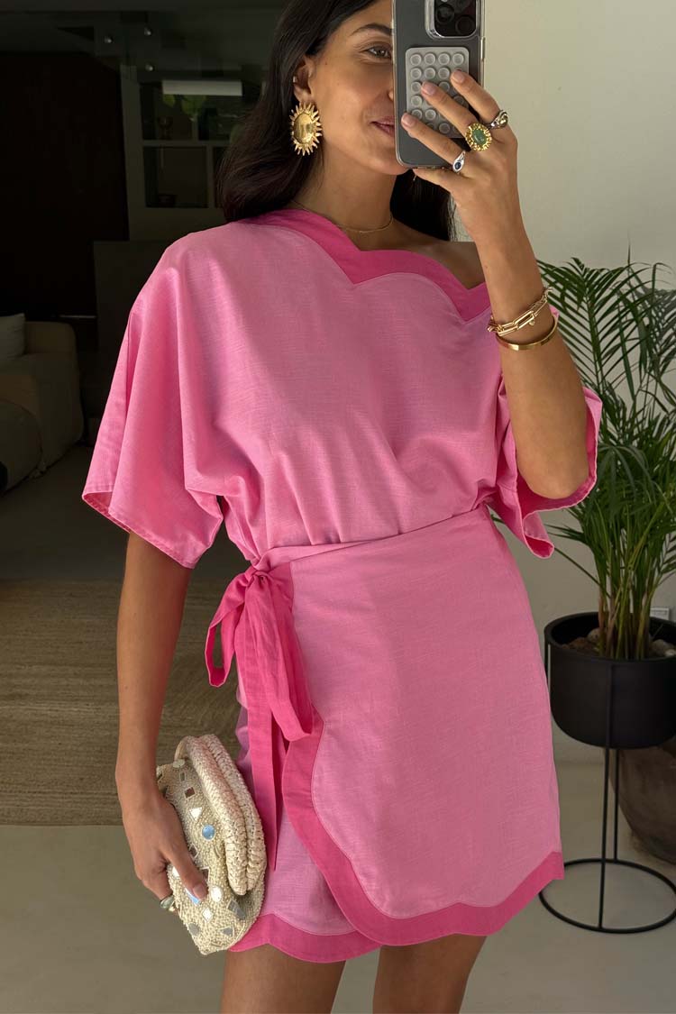 Pink Scallop Mini Jaspre Skirt、mySite、solidvoid