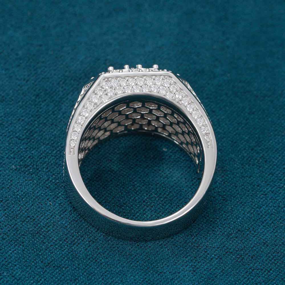 Moissanite Triple Halo Signet Ring 14K Gold、mySite、hinf8tx79