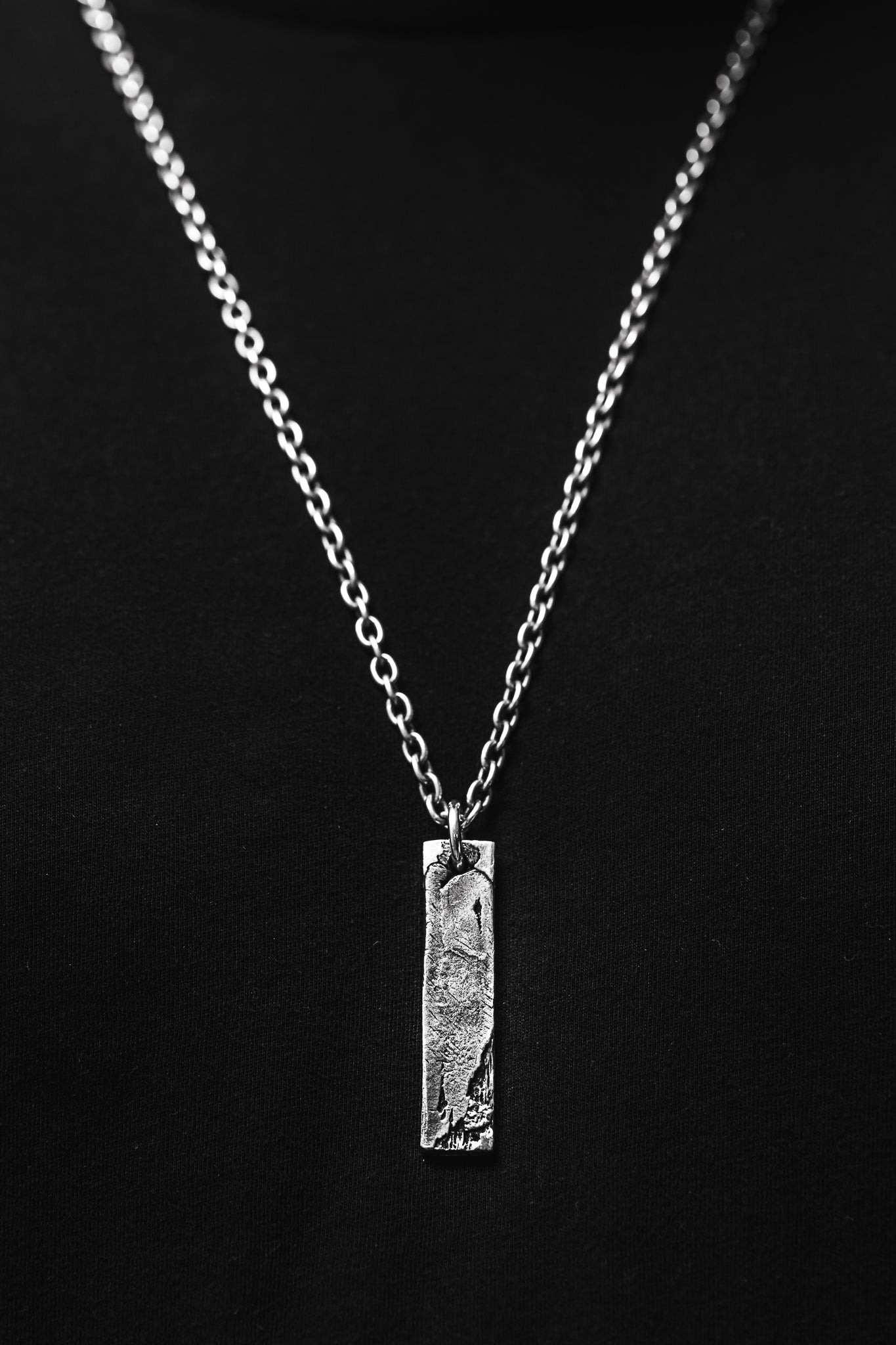  Weathered Silver Bar with Silver Chain、mySite、merchandisen