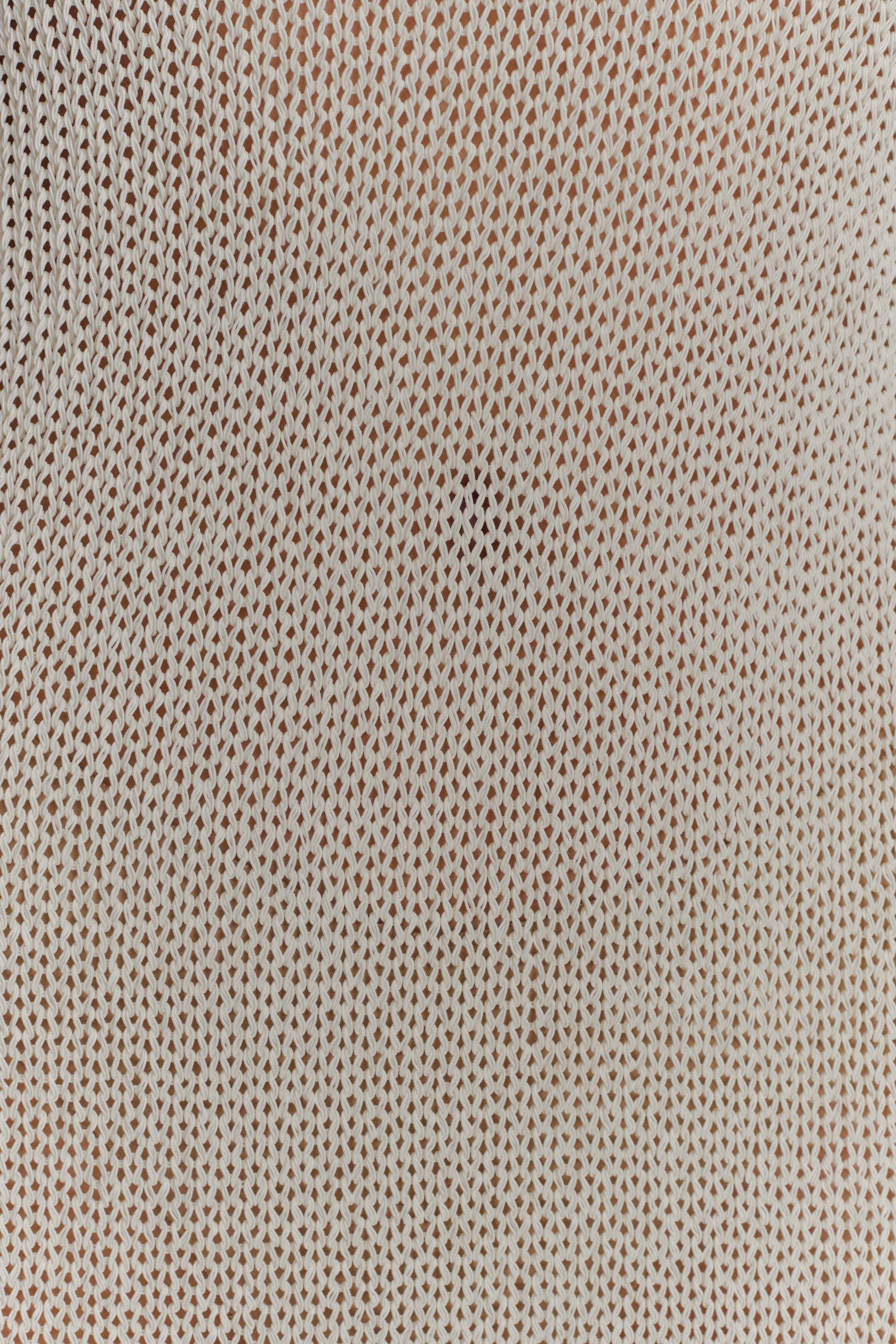 Ari Tape Yarn Knit Maxi Dress - White、mySite、solidvoid