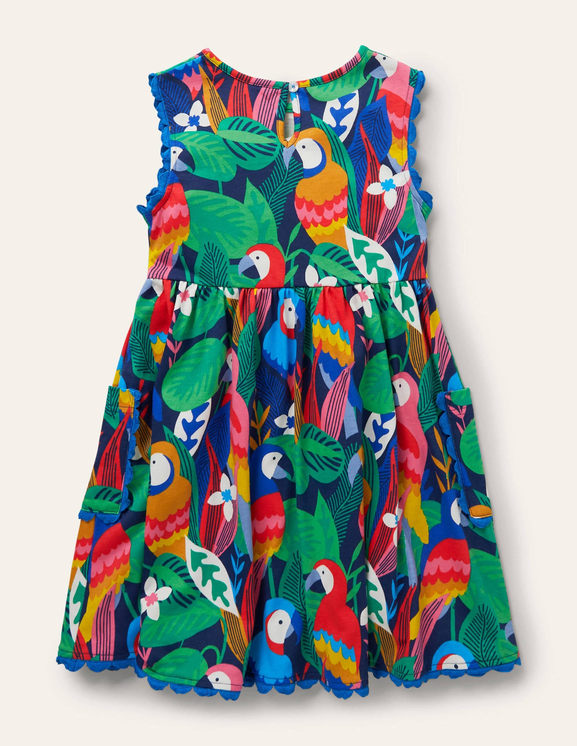  Trim Detail Jersey Dress-Multi Parrots、mySite、ashleygrahame