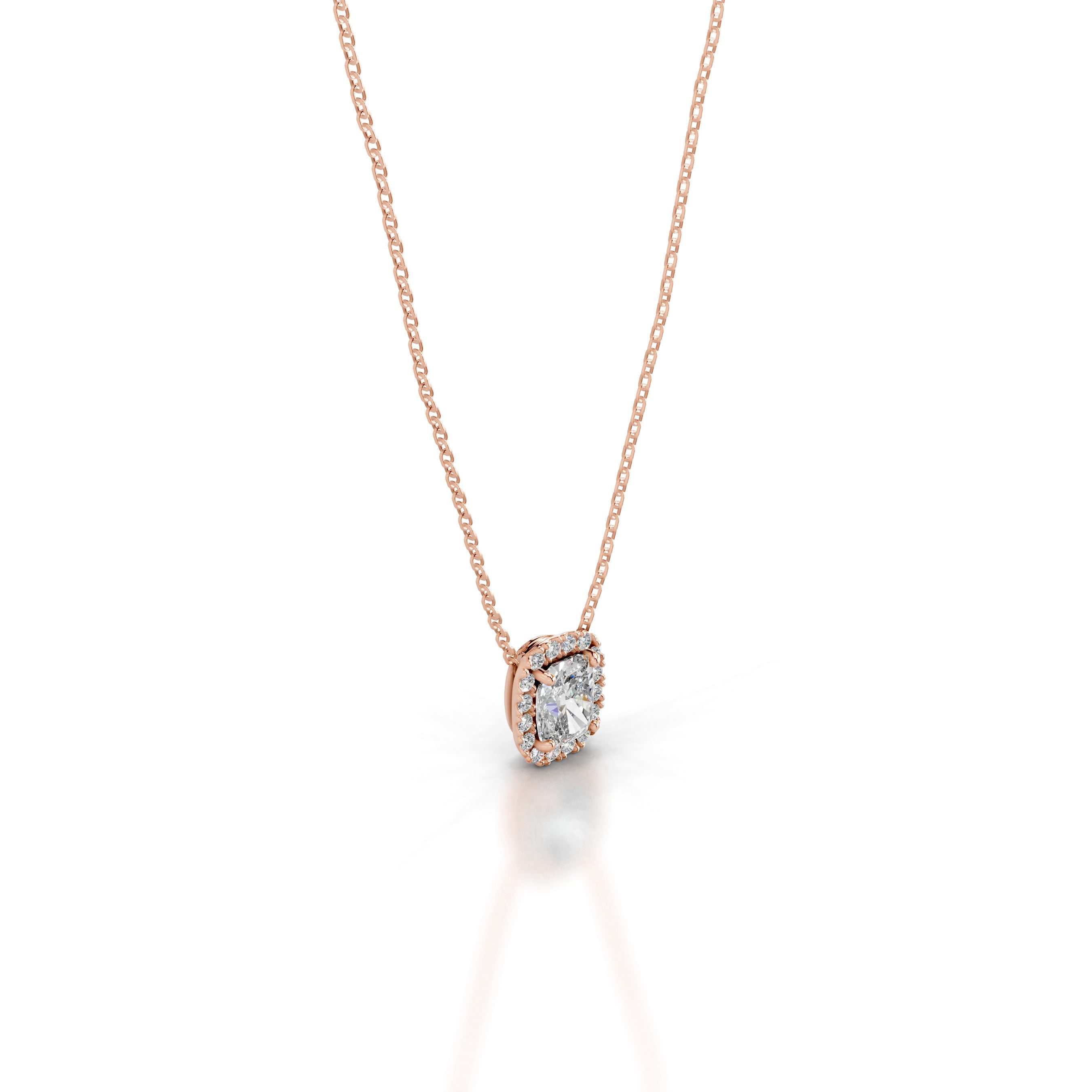 Manon Diamond Halo Pendant - 14K Rose Gold、mySite、hinf8tx79