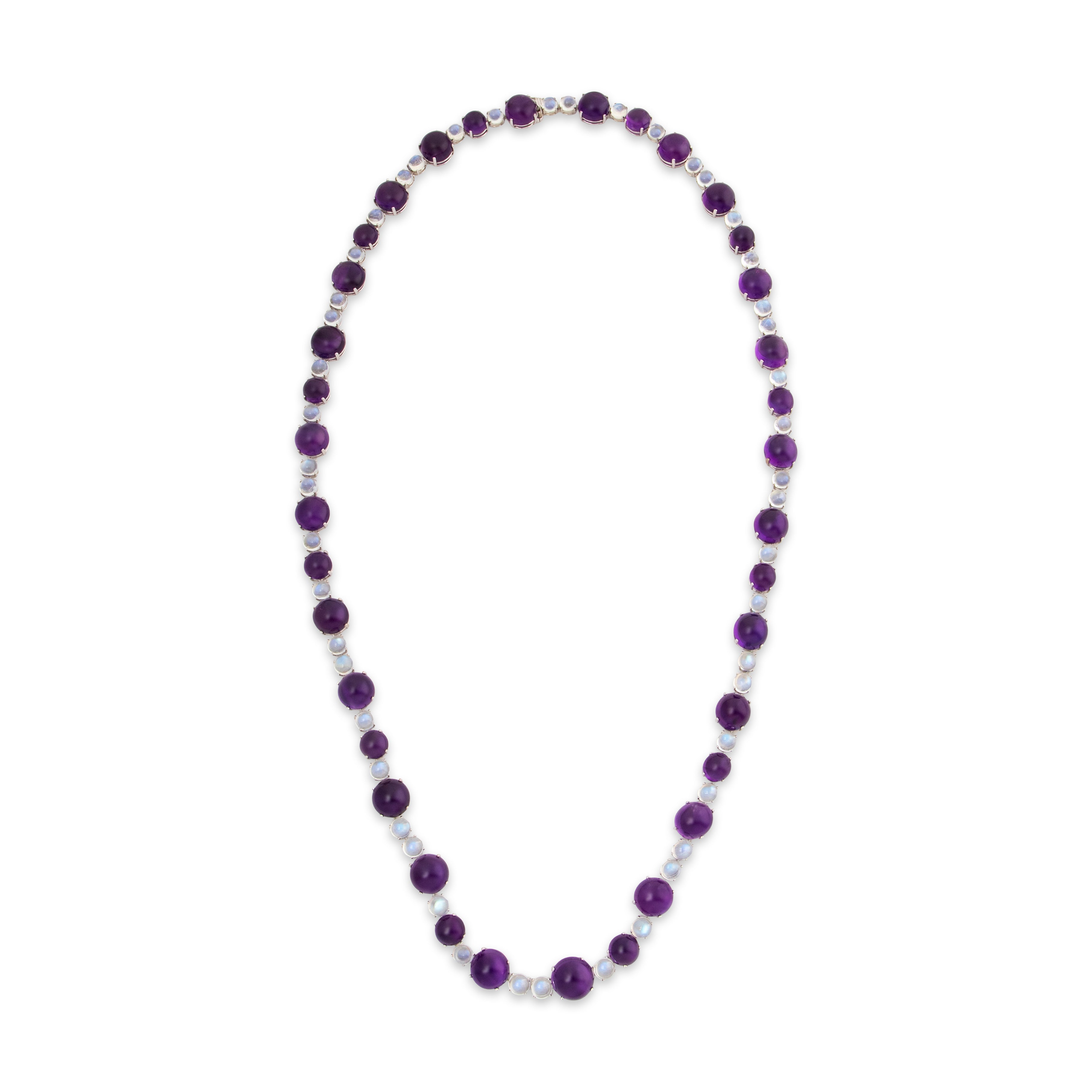 Abbott & Oaks 18k White Gold 281cttw Amethyst Moonstone Necklace 32、mySite、hinf8tx79