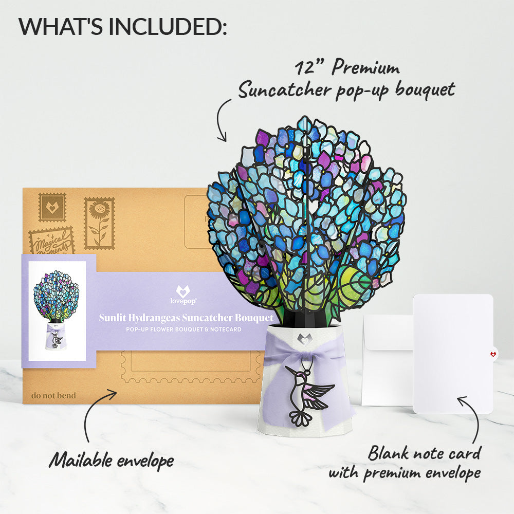 Sunlit Hydrangeas Suncatcher Bouquet、mySite、solidvoid