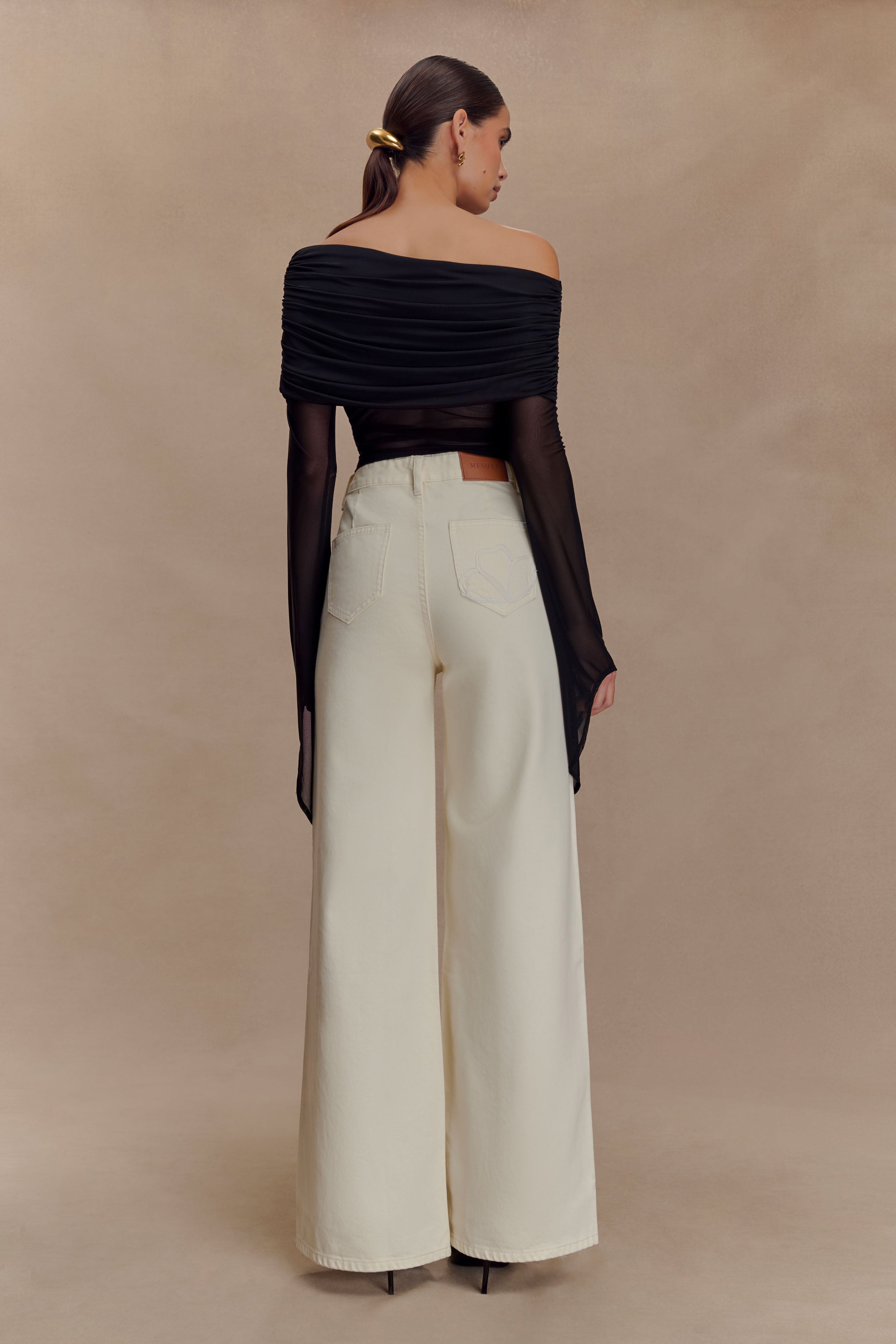 Dahlia One Shoulder Top - Black、mySite、solidvoid