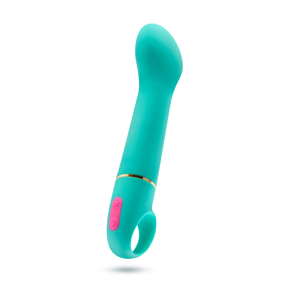 Aria By Blush® | Flirty AF: Enhanced G-Spot Stimulation Teal Silicone Vibrator with Powerful RumboTech™ Technology、mySite、bottomscart