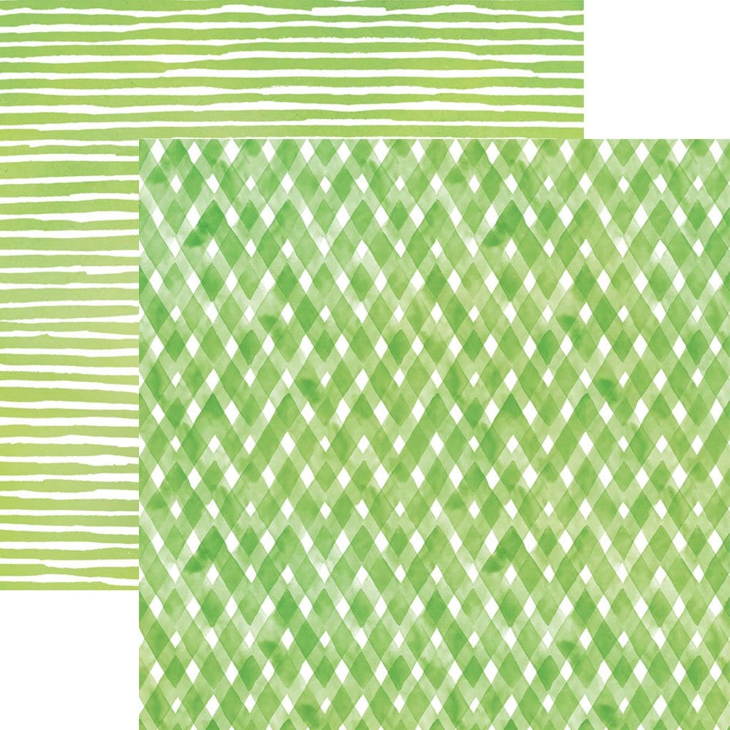  Scrapbook Paper - Green Watercolor Plaid / Stripes、mySite、ghnorth