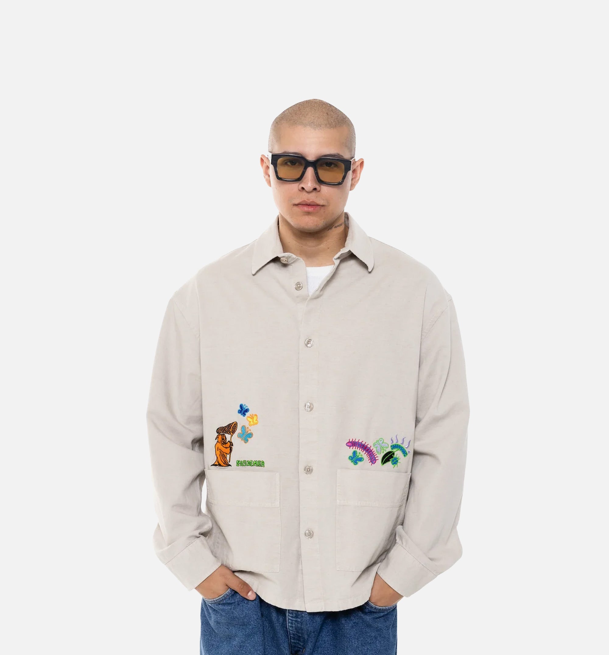 Bugs Button Up Mens Long Sleeve Shirt - Sand、mySite、dreamappss