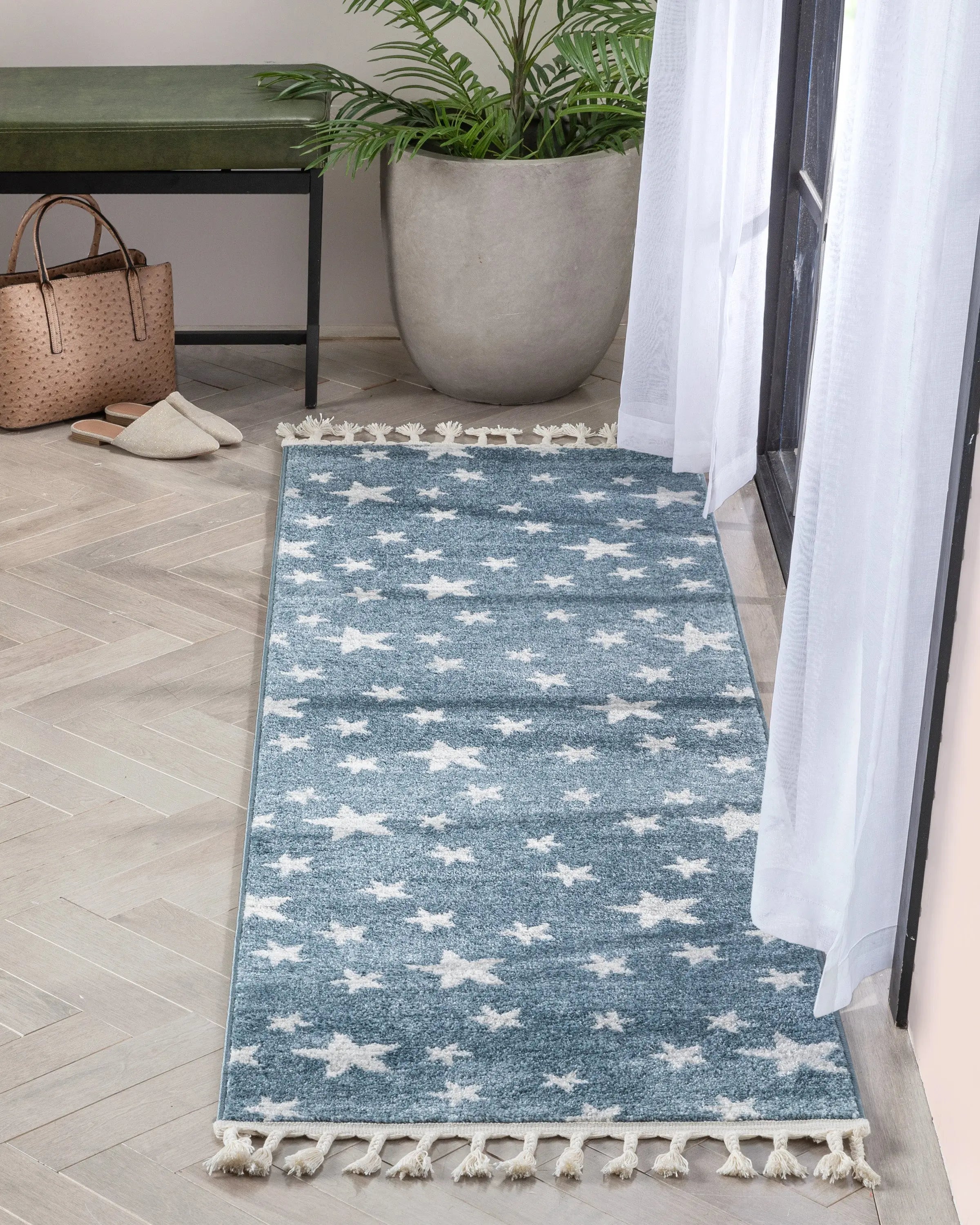 Stars Modern Geometric Blue Kids Rug、mySite、gigharbornorthrealestate