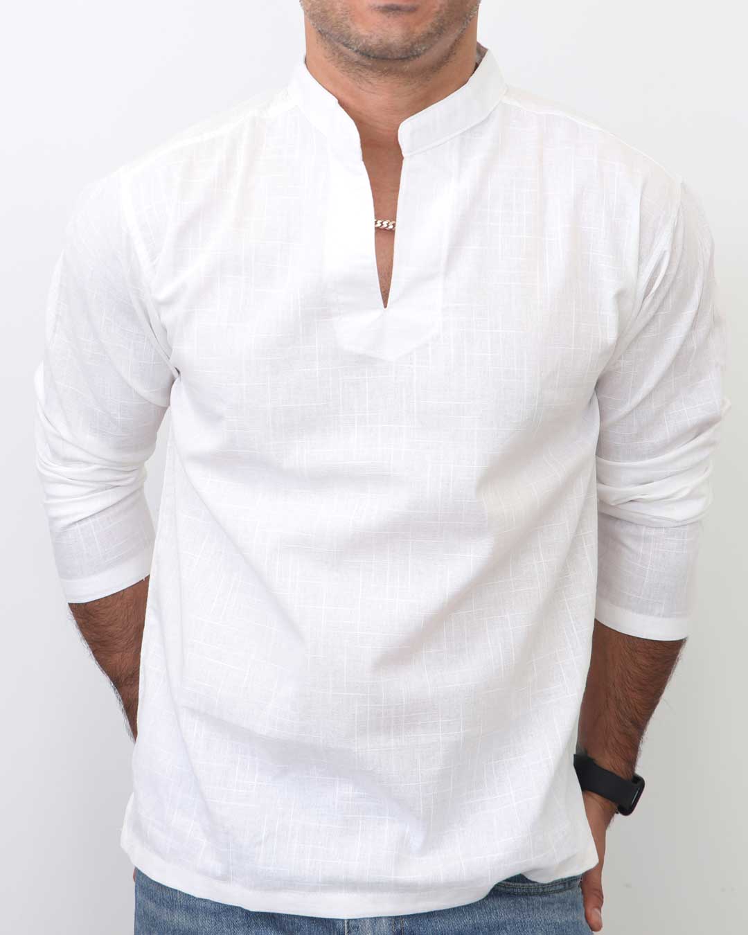 Men’s White Thai Cotton Kurta Shirt、mySite、topwebapps
